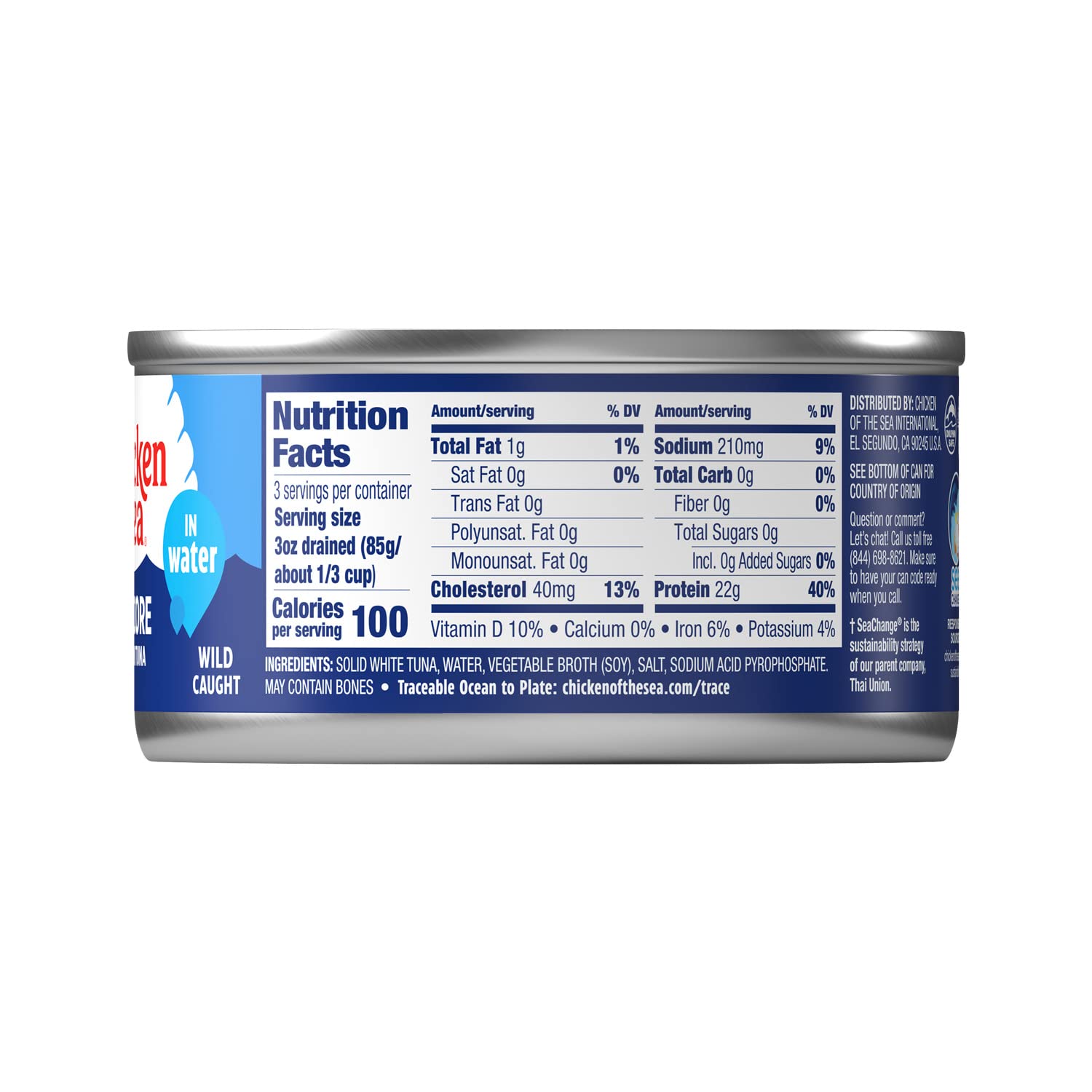 Premium Wild Caught Albacore Tuna in Water - Chicken of the Sea Solid White Tuna, 12 oz Can (Pack of 12) - Perfect for Salads, Sandwiches & Healthy Meal Prep
