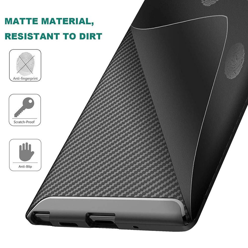 Samsung Galaxy Note 10 Plus Case with Tempered Glass Screen Protector - Slim Thin Soft TPU Rubber Cover for Note10+ 5G (Black) | Shockproof Protection for Everyday Use, Work & Travel