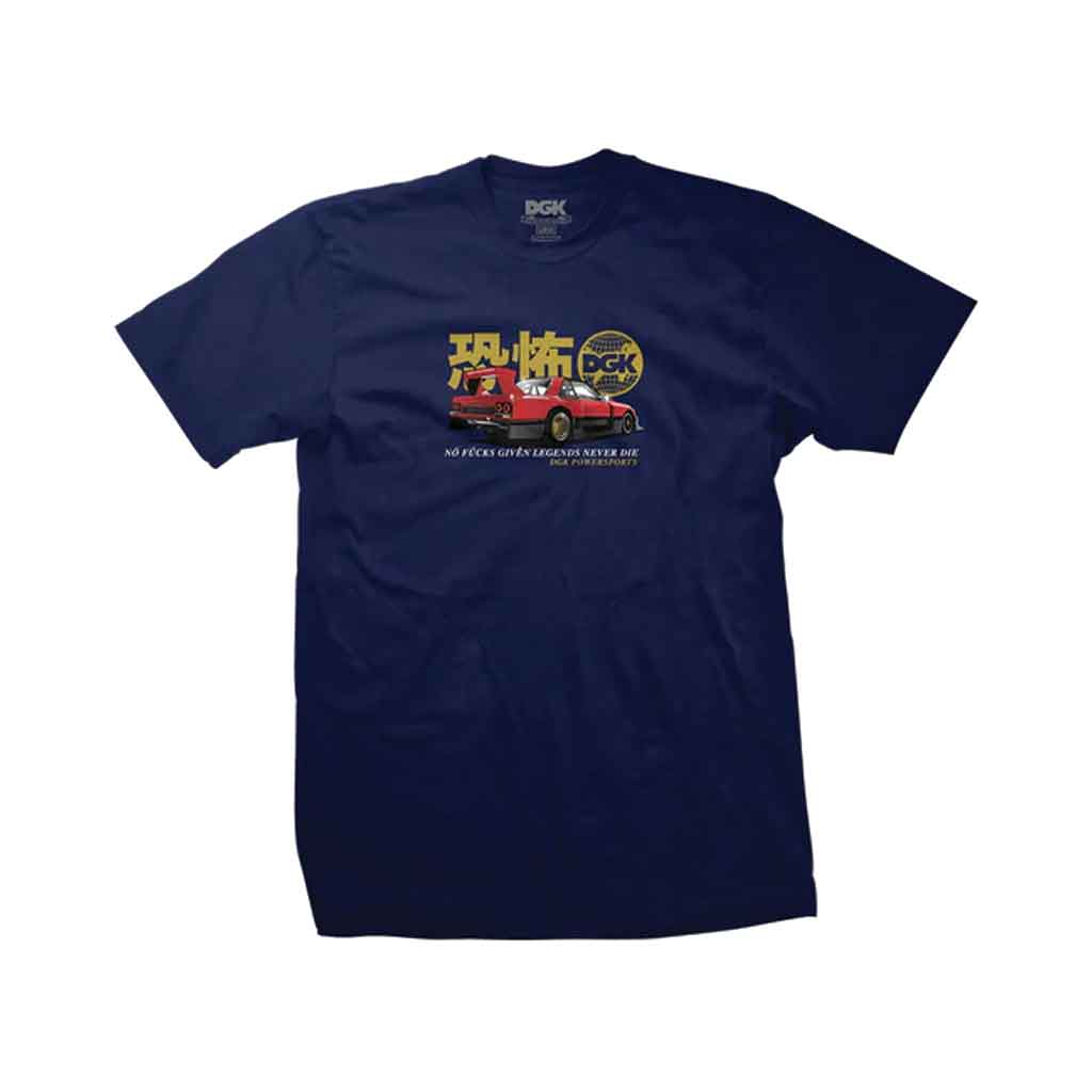 DGK Tarmac Terror Short Sleeve T-Shirt for Men - Navy Blue Casual Streetwear Tee - Perfect for Skateboarding, Urban Fashion, and Everyday Wear