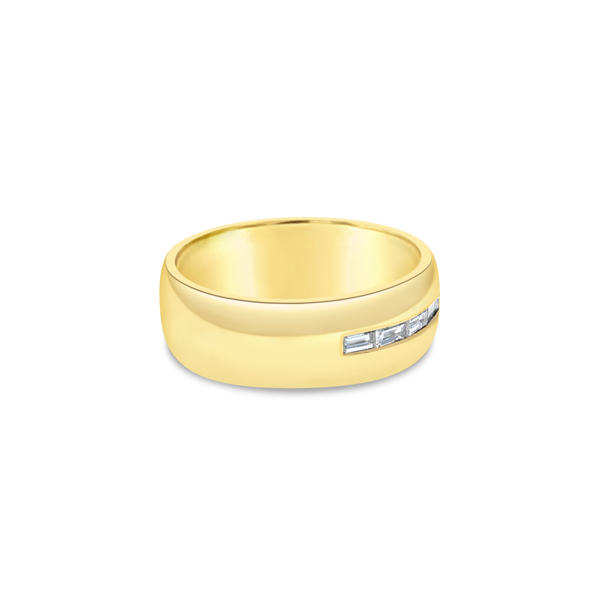 14K Yellow Gold Men's Baguette Diamond Wedding Band - 0.50cttw, Elegant & Durable for Everyday Wear, Anniversary & Special Occasions