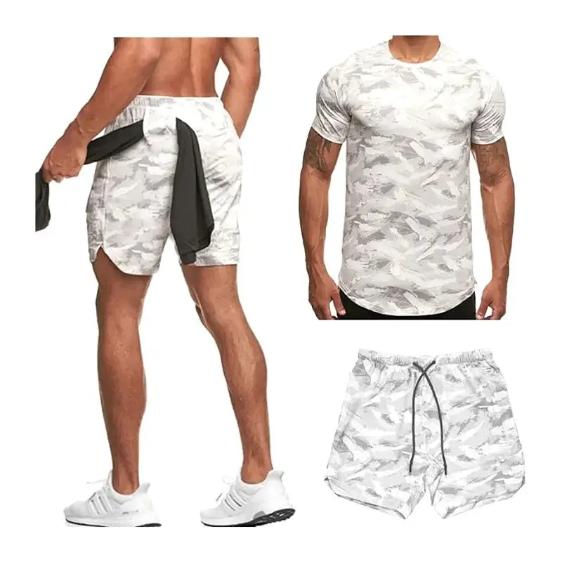 Men's Gym Workout Set - Breathable Fitness T-Shirt & Shorts for Running, Training & Gym - Activewear for Men | Perfect for Workouts, Jogging & Sports