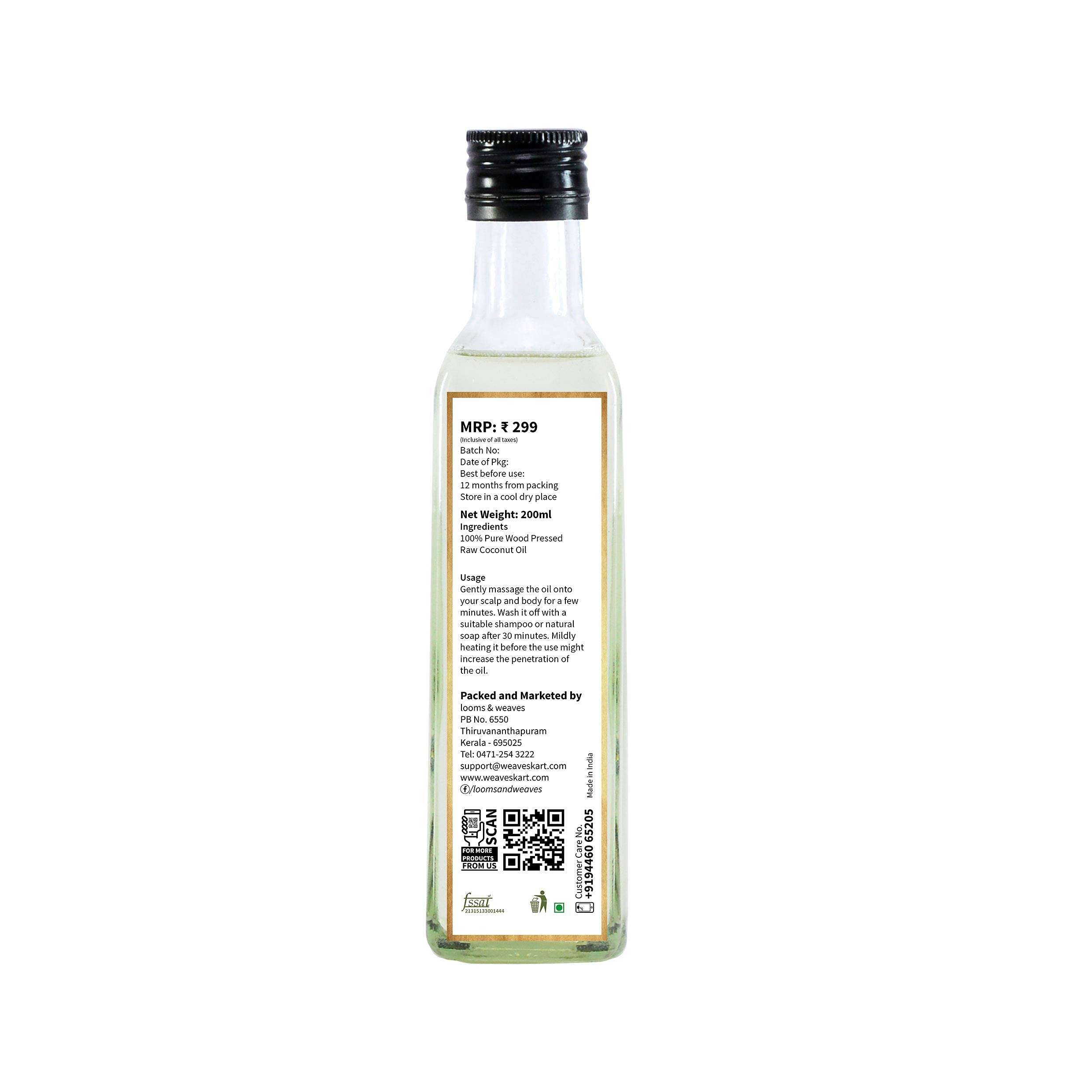 Organic Virgin Coconut Oil for Skin & Hair Care - 100% Pure Cold Pressed, Unrefined, Natural Moisturizer for Face, Body & Baby - Anti-Aging, Hydration & Nourishment - 200ml - Perfect for Massage, Hair Mask & DIY Beauty Recipes