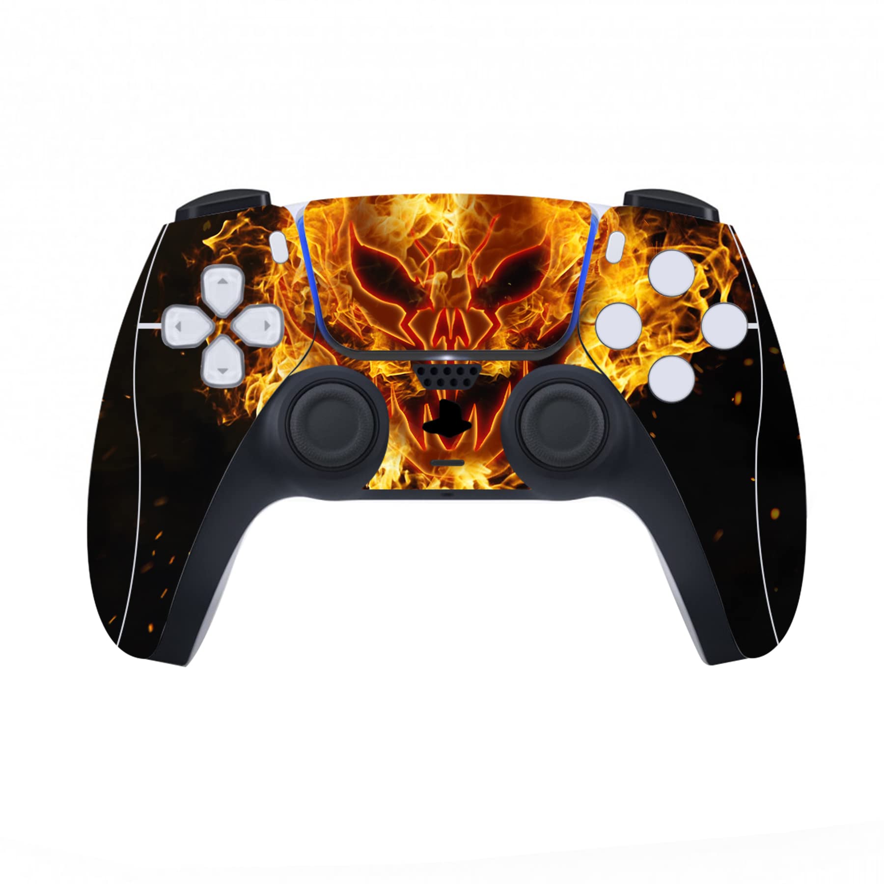 PlayVital PS5 Controller Skin Sticker Set - Protective Decals for Standard Console, Controller, Charging Station & Headset - Fire Demon Design | Gaming Accessories for PS5 Enthusiasts & Home Entertainment Setup