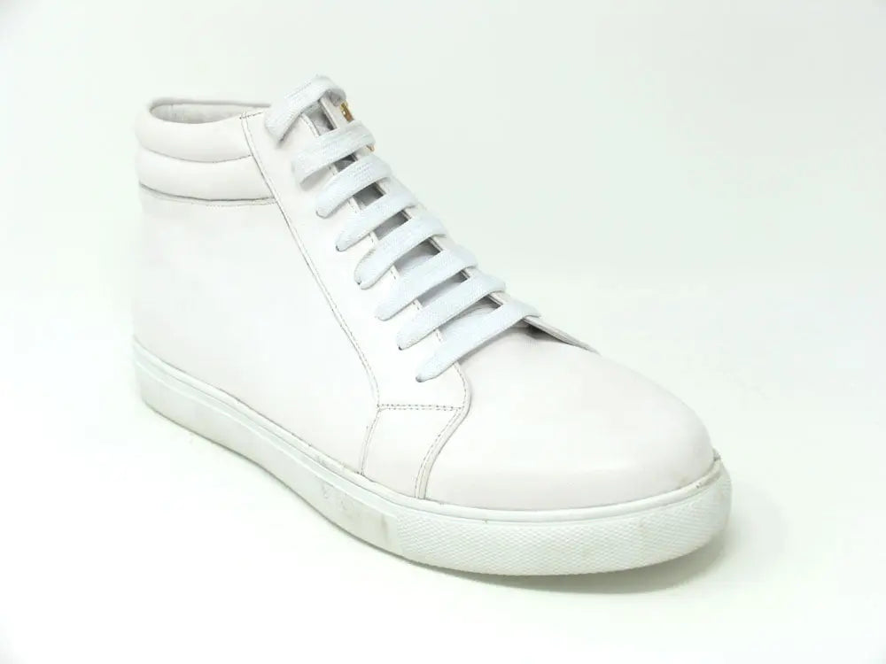 High Top Side Zipper Leather Sneakers for Men - Fashionable Casual Shoes with Comfortable Cushioning - Perfect for Streetwear, Work & Everyday Wear