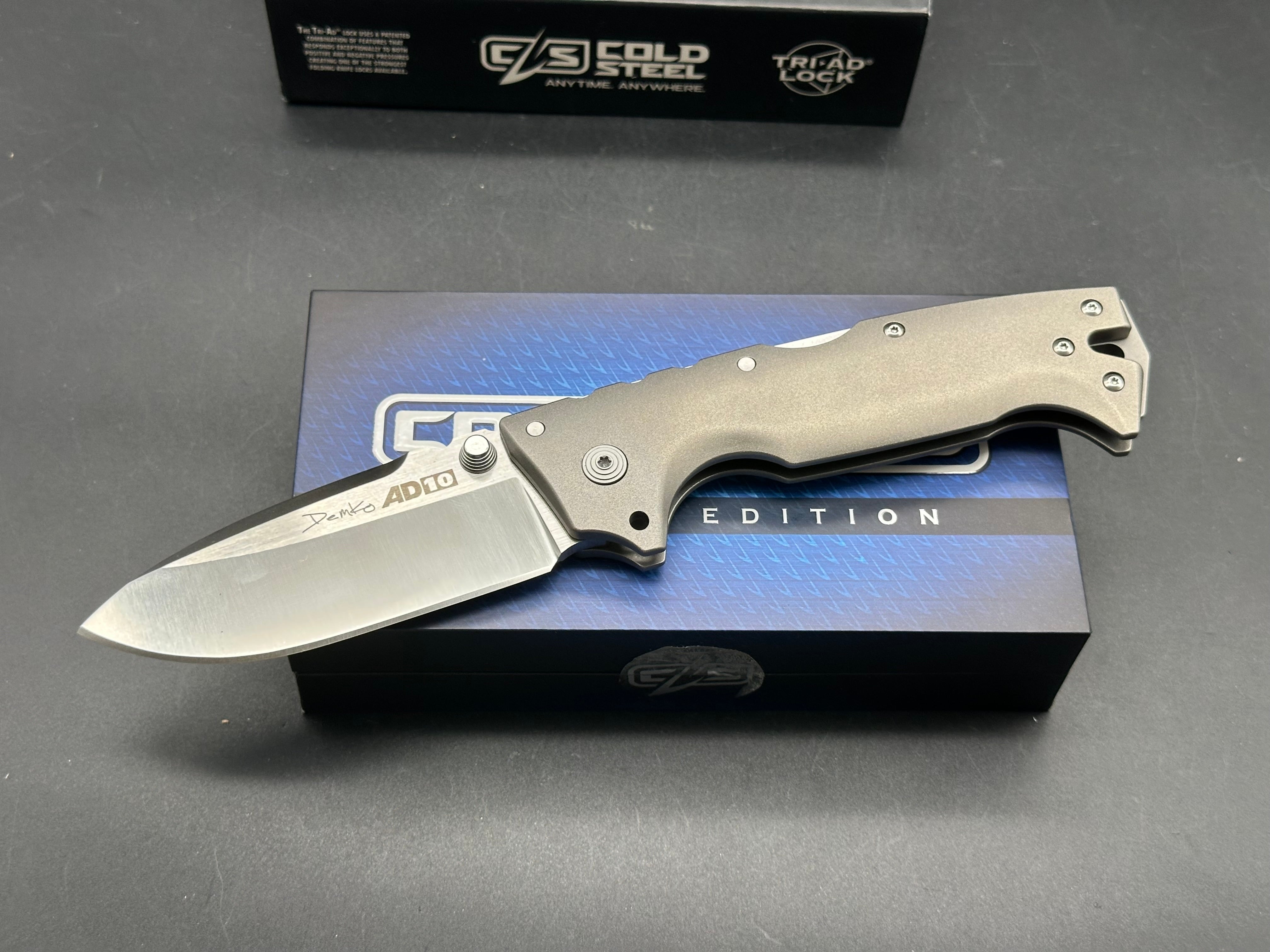 Cold Steel AD-10 Demko Titanium Limited Edition Folding Knife - Premium EDC, Outdoor Survival & Tactical Use