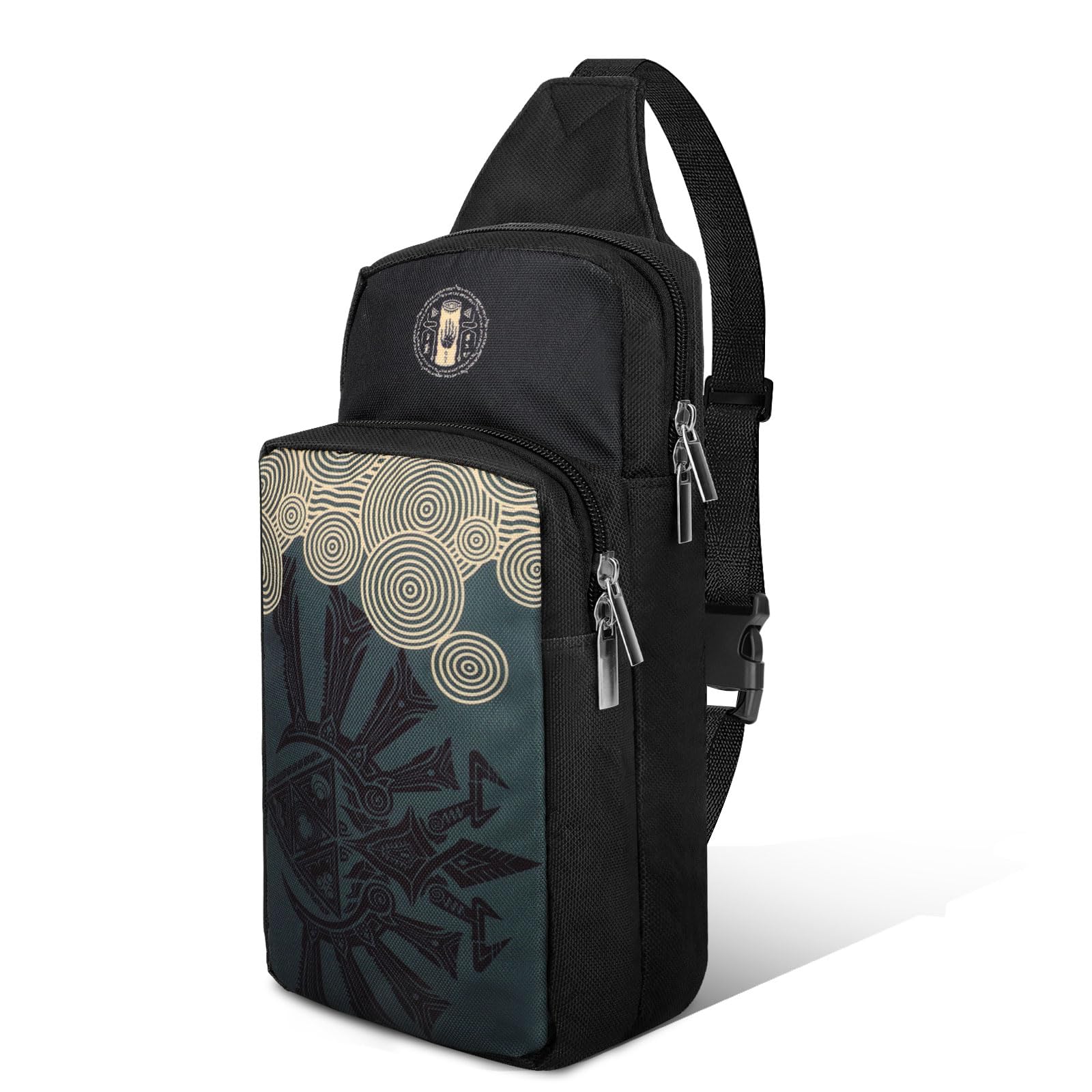 Nintendo Switch Travel Backpack - Waterproof Nylon Sling Bag for Switch/Lite/OLED Console, Dock, Joy-Cons & Accessories - Portable Crossbody Chest Shoulder Gaming Bag for Men (Black) - Perfect for Travel, Commuting & Outdoor Gaming