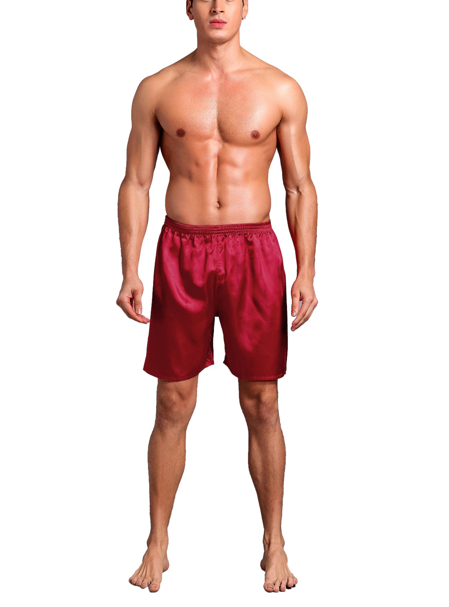 Men's Satin Sleep Shorts 2-Pack - Soft Lounge Shorts for Nightwear & Relaxation at Home