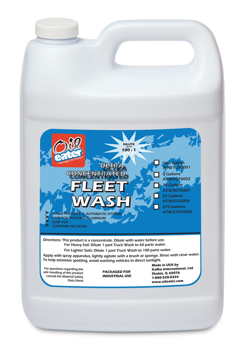 Oil Eater ATW1G70001-4PK Fleet Wash Degreaser - 1 Gallon (Pack of 4) for Heavy-Duty Vehicle & Equipment Cleaning | Industrial Strength, Biodegradable Formula