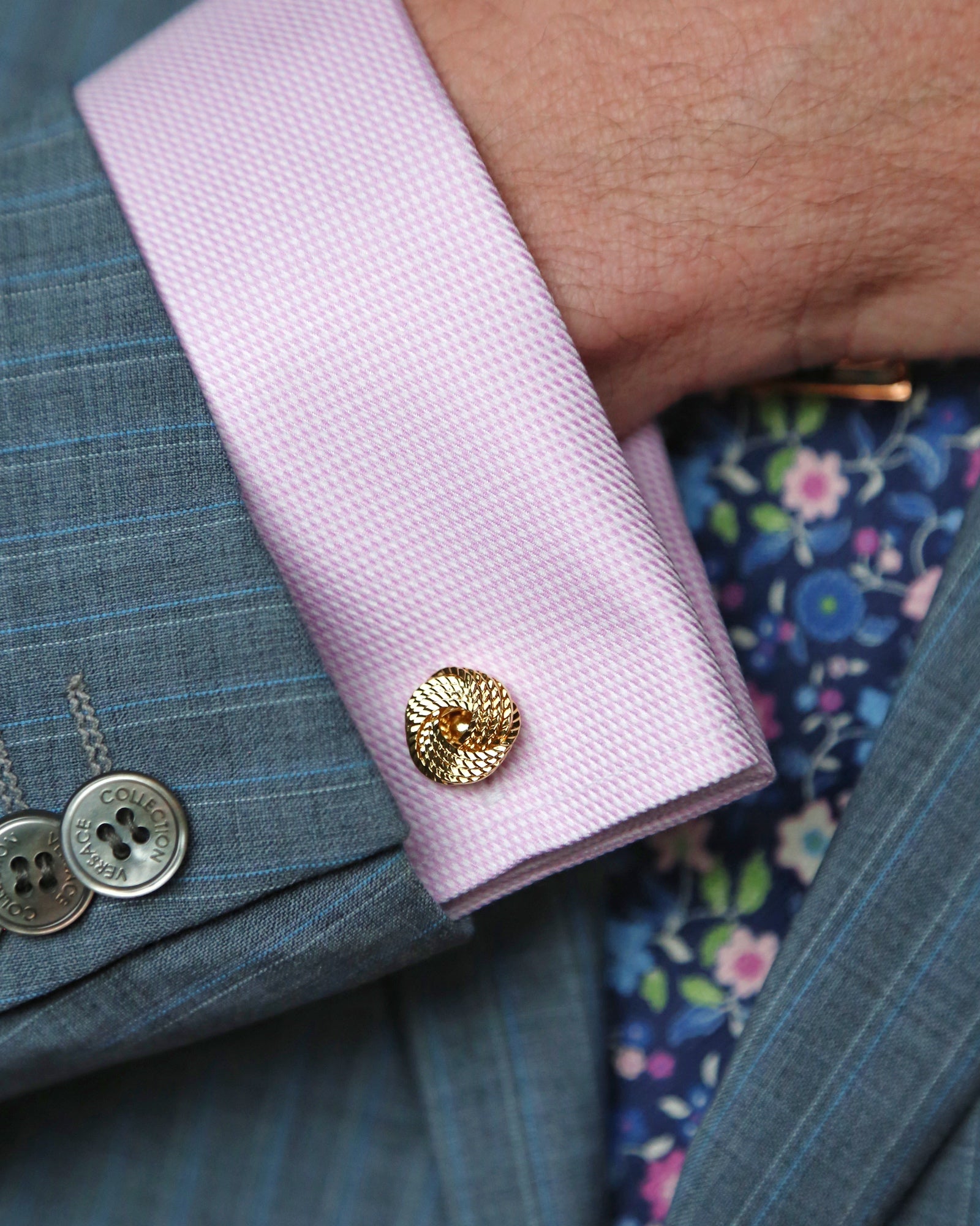 DÉCLIC Weavy Knot Cufflinks - Premium Gold Plated Dress Shirt Accessories for Men | Perfect for Weddings, Business Meetings & Formal Events