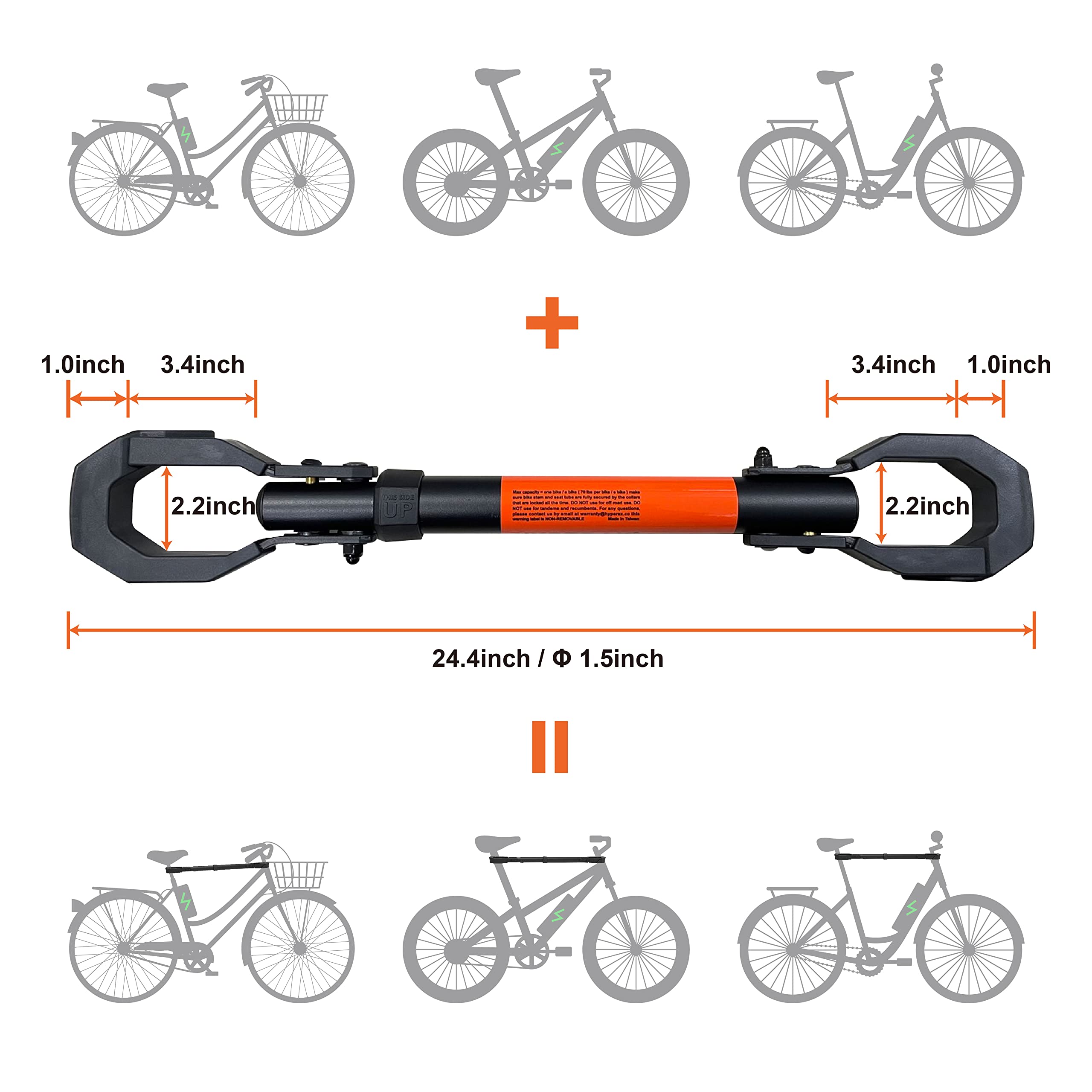 HYPERAX Volt RV Bike Rack with E-Bike Adapter - 2