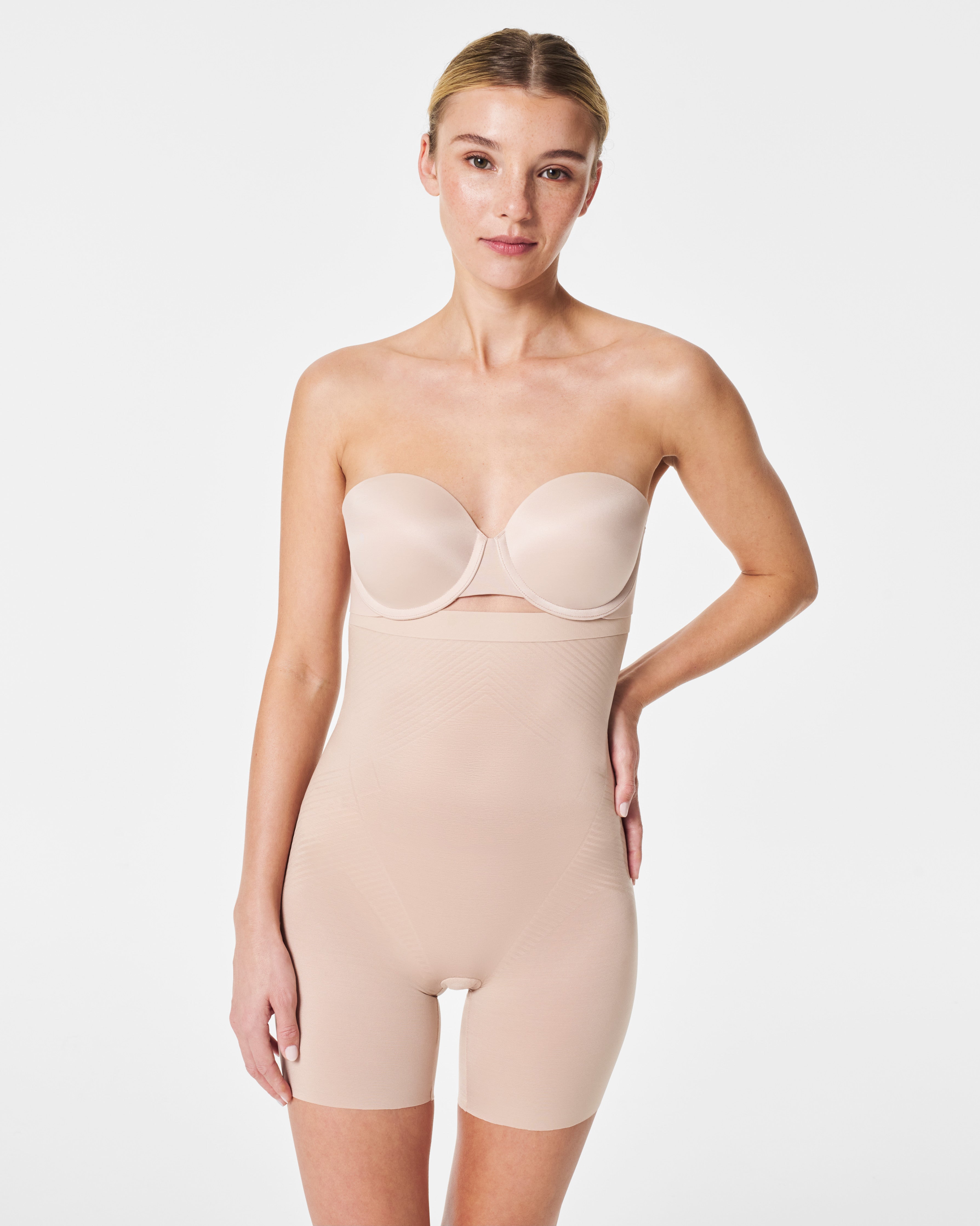 SPANX Shapewear Invisible High Waisted Mid Thigh Shorts - Slimming Body Shaper for Women | Perfect for Dresses, Work & Everyday Wear