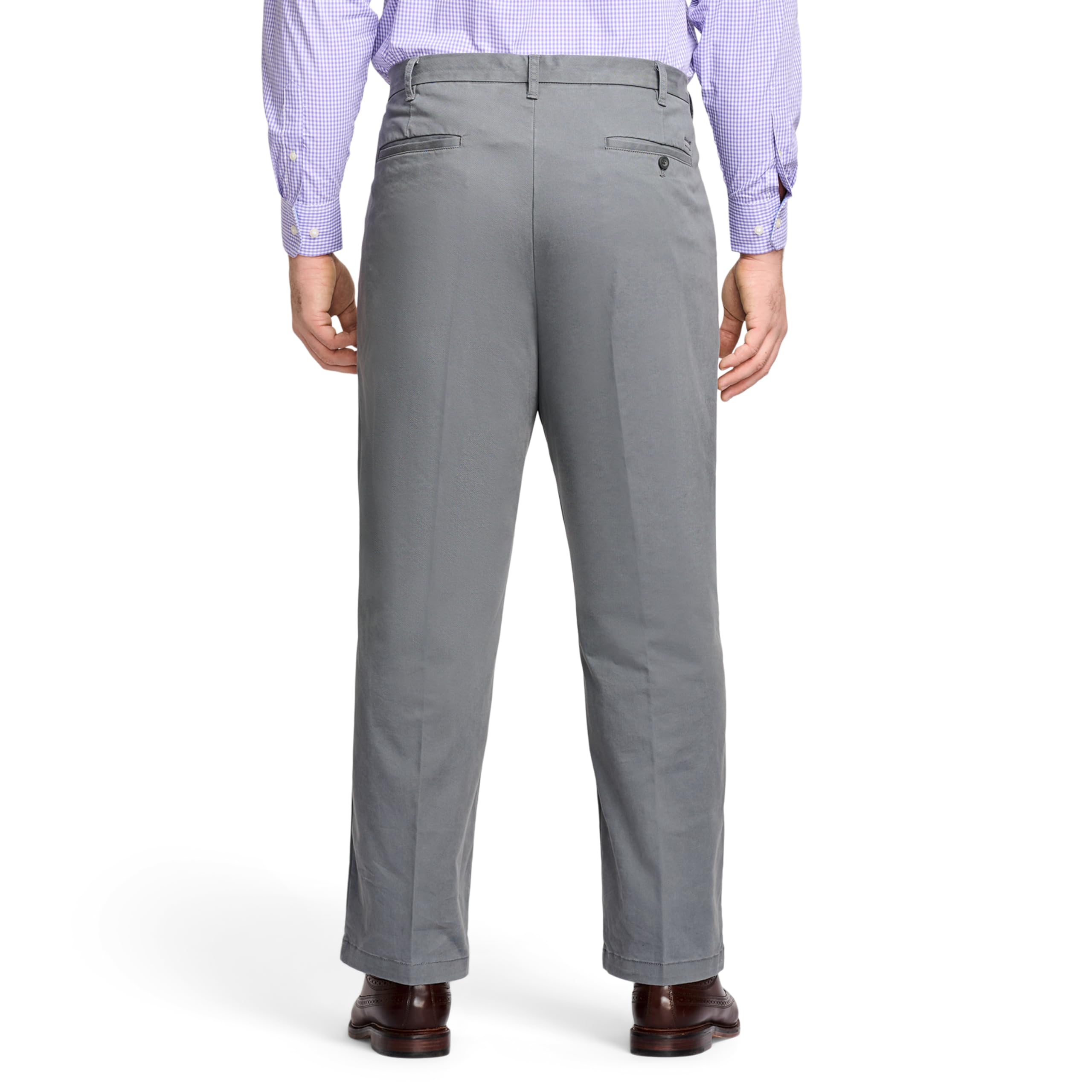 IZOD Men's Big & Tall Performance Stretch Flat Front Pants - Comfortable Work & Casual Wear for Office & Outdoor Activities