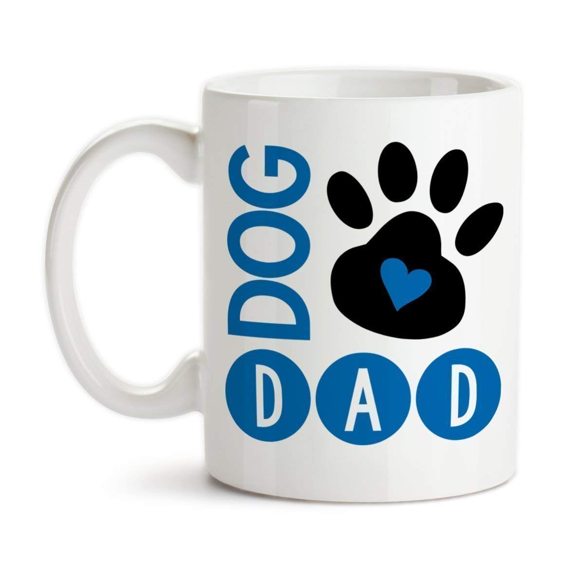 Dog Dad Ceramic Coffee Mug with Paw Print Design - Perfect Gift for Dog Lovers, Ideal for Home, Office & Coffee Breaks