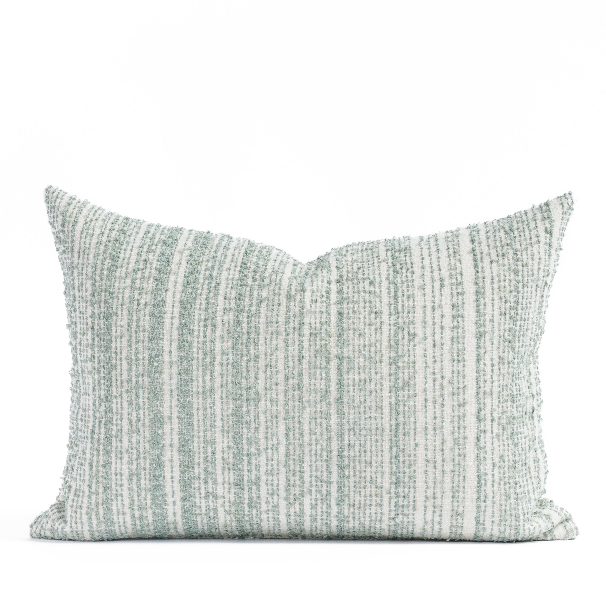 Kos Stripe 14x20 Lumbar Pillow in Jade Green - Supportive Cushion for Sofa, Bed & Office Chair - Perfect for Back Pain Relief & Home Decor