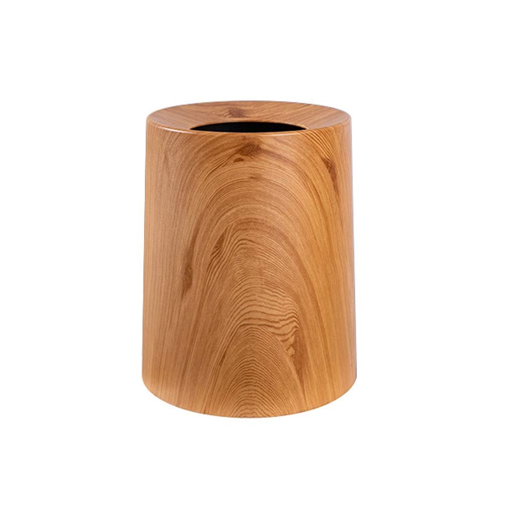 Natural Wood Small Round Trash Can - Waste Bin for Bathroom, Kitchen, Home Office & Kids Room | Eco-Friendly Garbage Container for Powder Rooms, Wastepaper Disposal & Daily Use