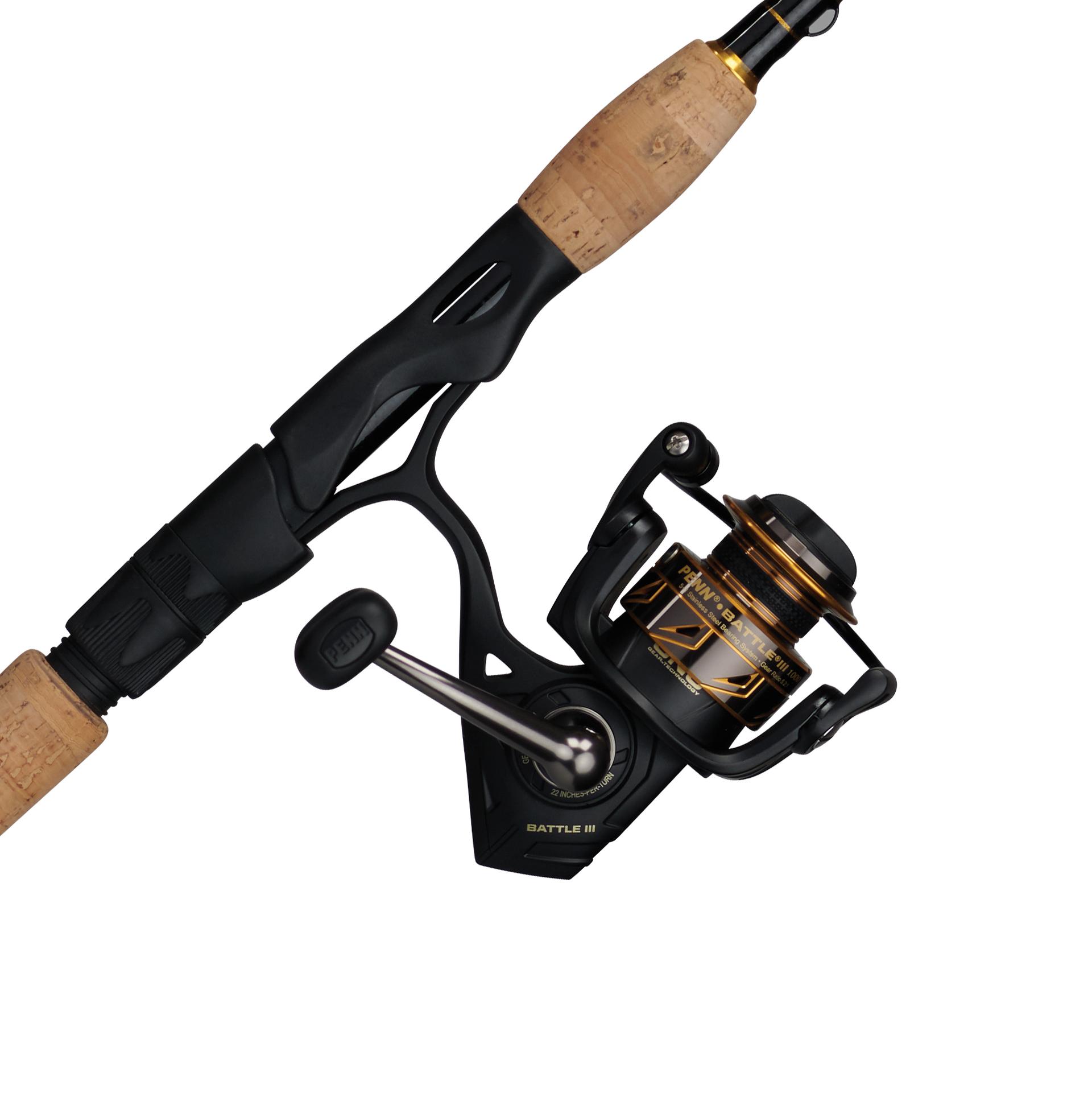 Battle® III Spinning Rod and Reel Combo - Premium Fishing Gear for Freshwater & Saltwater Anglers - Perfect for Bass, Trout, and Inshore Fishing Adventures