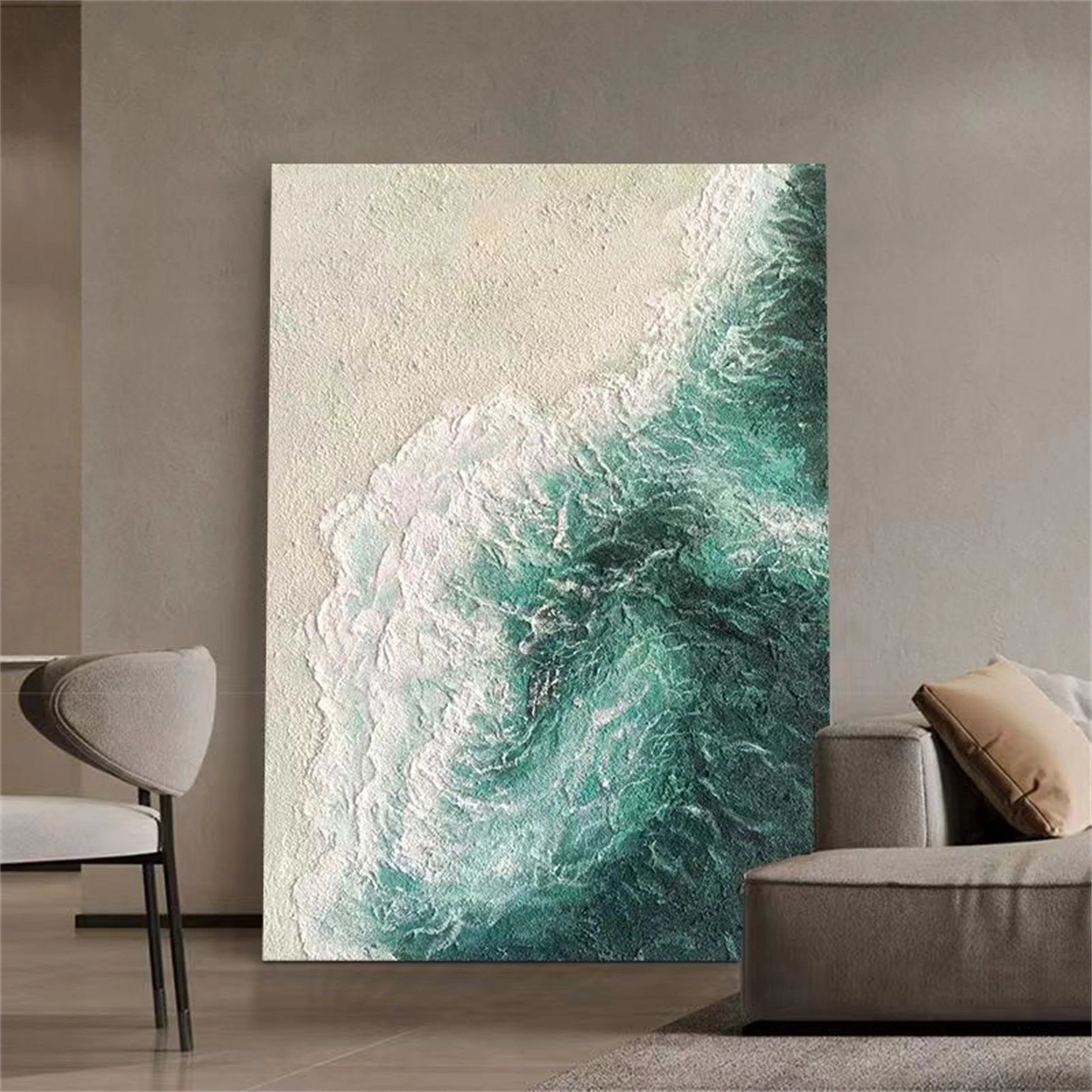 Ocean and Sky Painting #OS 049 - Handmade Canvas Wall Art for Home Decor, Office & Living Room - Serene Seascape Landscape Artwork