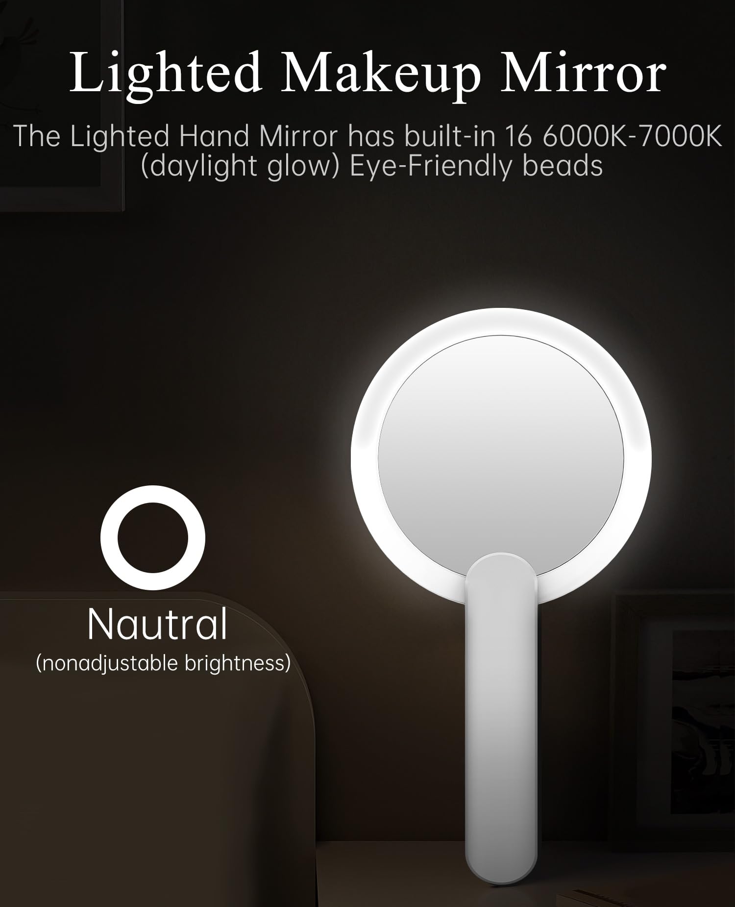 FASCINATE 10X Magnifying Mirror with Lights - Portable Travel Makeup Mirror for Purse & Home Use