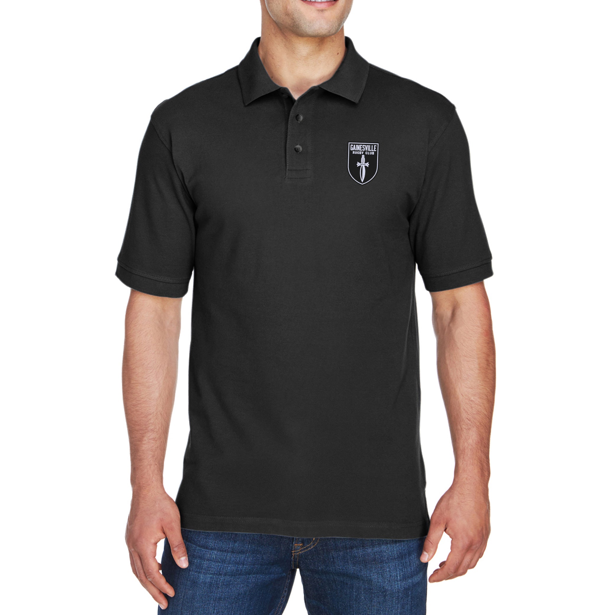 Gainesville Spartans RFC Ringspun Cotton Polo Shirt - Men's Breathable Comfort Fit Athletic Rugby Polo for Sports & Casual Wear