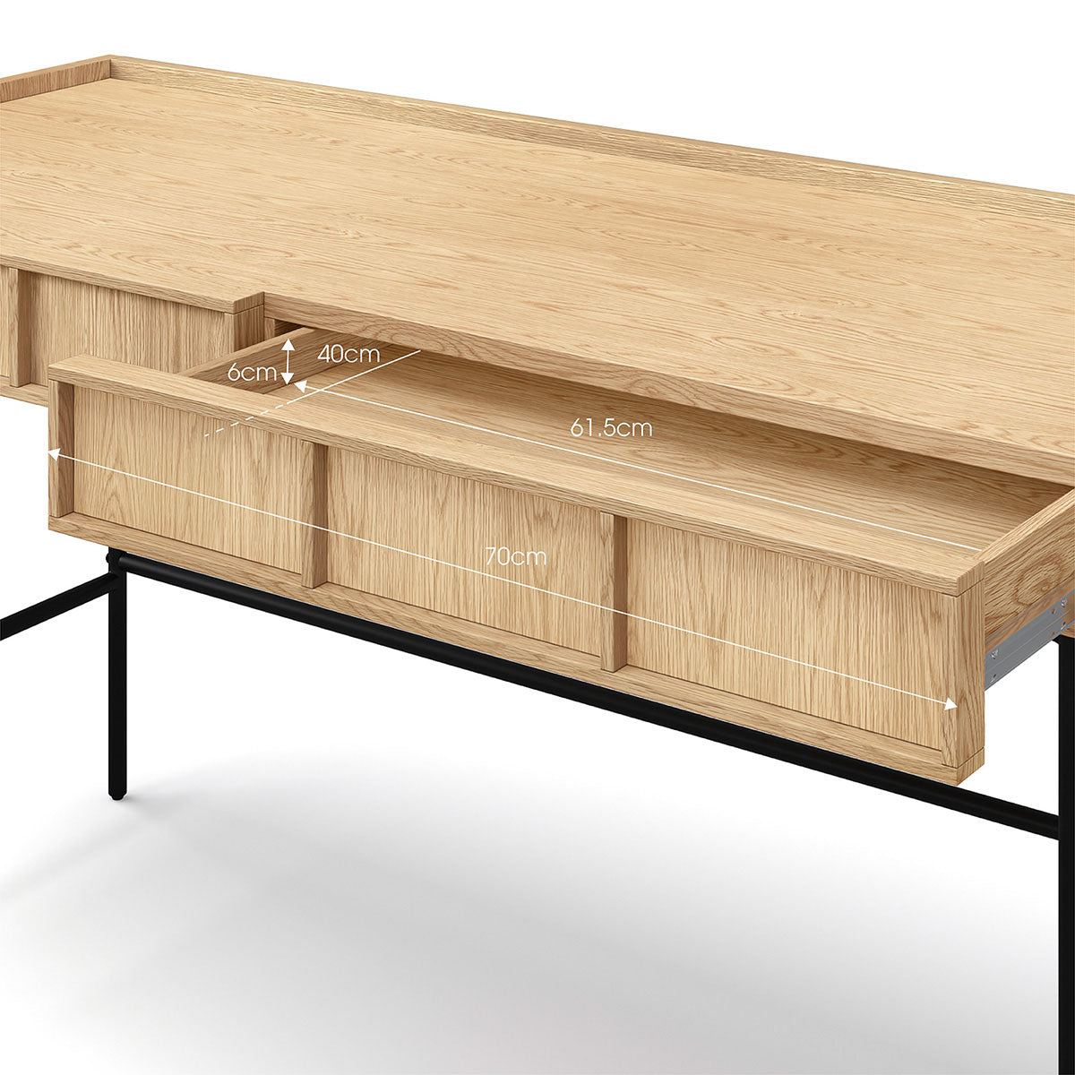 Isla 2 Drawer Writing Desk - Modern Home Office Furniture for Small Spaces, Study & Work from Home (White Finish)