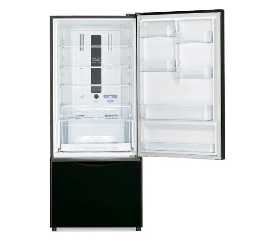 Hitachi R B570P7MS GBK 2-Door Refrigerator - Energy Efficient French Door Fridge with Large Capacity for Home & Kitchen Use