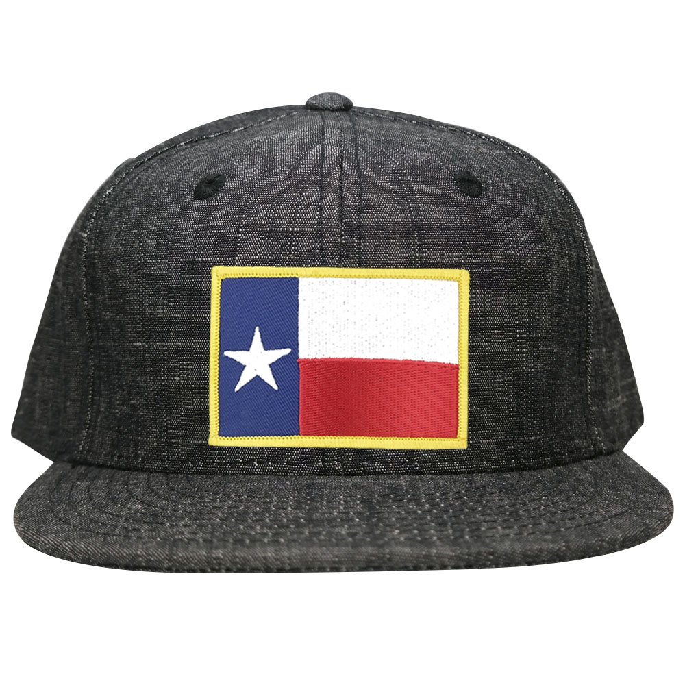 Texas State Flag Embroidered Washed Denim Snapback Cap - Patriotic Adjustable Hat for Men & Women, Perfect for Rodeos, Tailgating, and American Pride Events