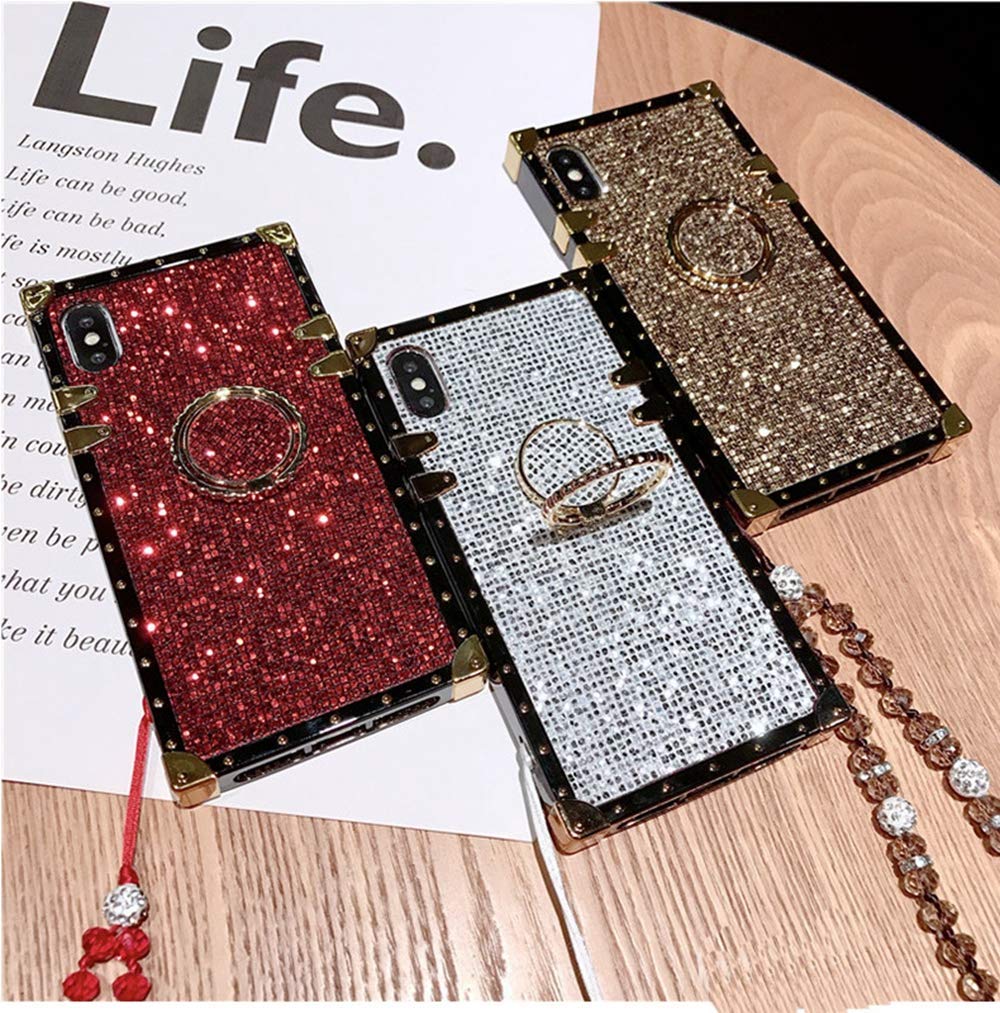 Elegant Bling Crystal Strap Shockproof iPhone 11 Pro 5.8 Inch Phone Case - Premium Protective Cover with Reinforced Corners & Shock Absorption (Red) | Perfect for Daily Use, Parties & Special Occasions