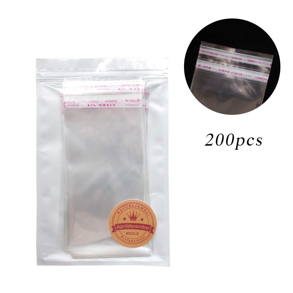 200 PCS Transparent Cake Money Box Bags - Food Safe Self-Sealing Adhesive Bags for Cash, Party Favors, Wedding Gifts & Baking Storage