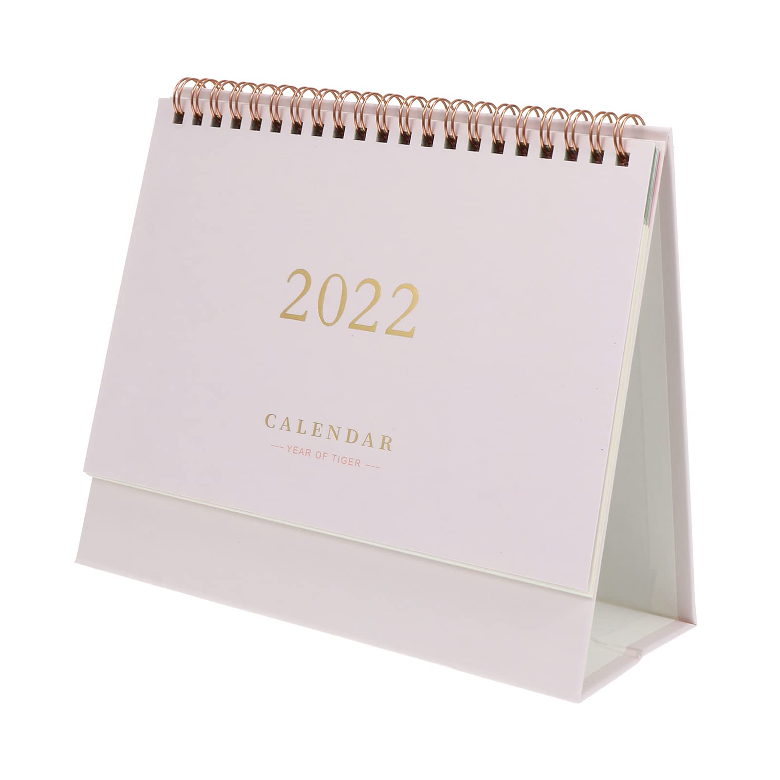 Kisangel 2022 Monthly Desk Calendar - Standing Flip Tabletop Planner for School, Home & Office - Beige | Perfect for Scheduling, Organizing & Productivity
