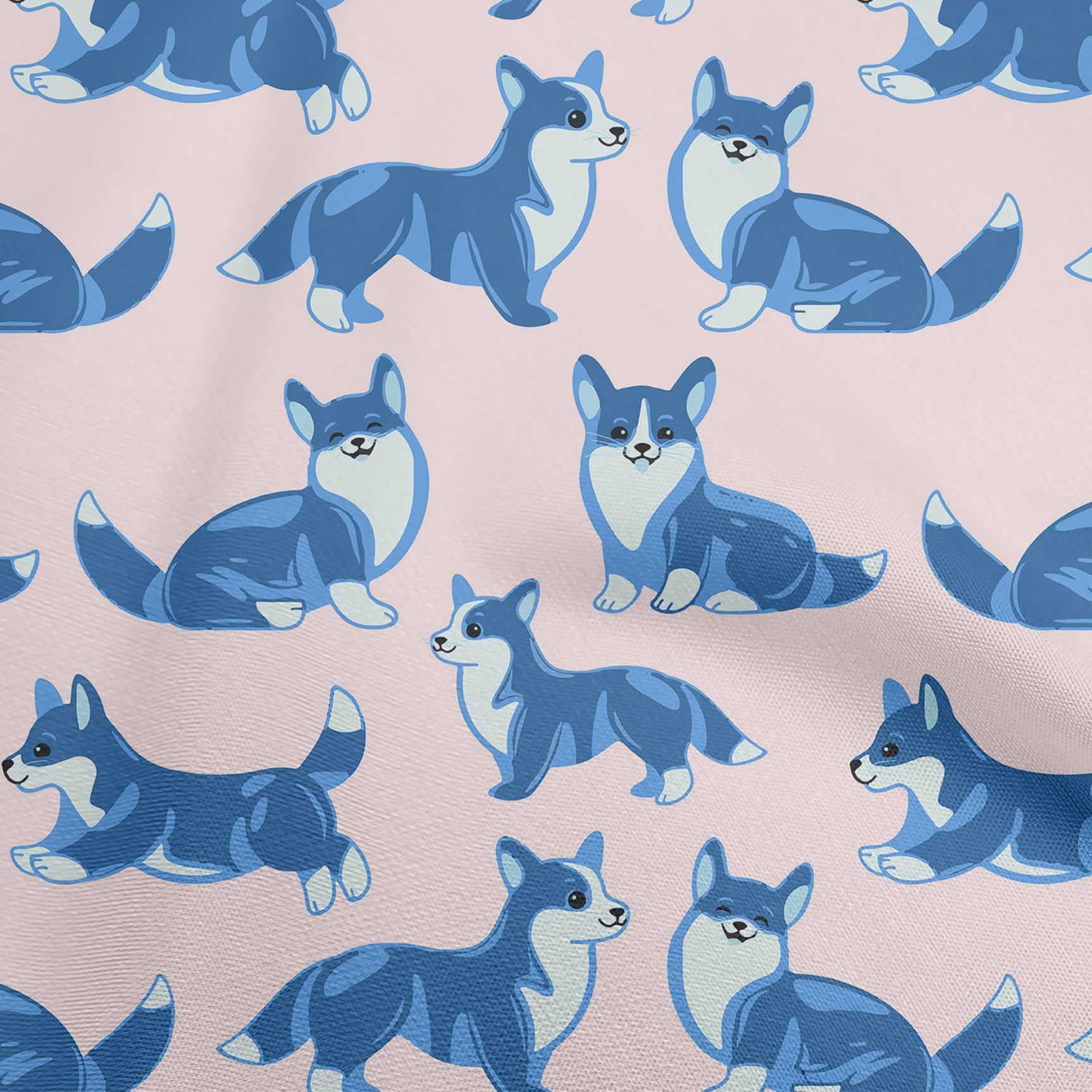 oneOone Viscose Chiffon Fabric - Light Pink Dog Sketch Print Dress Material - 42 Inch Wide by The Yard for DIY Dresses, Skirts & Home Decor Projects