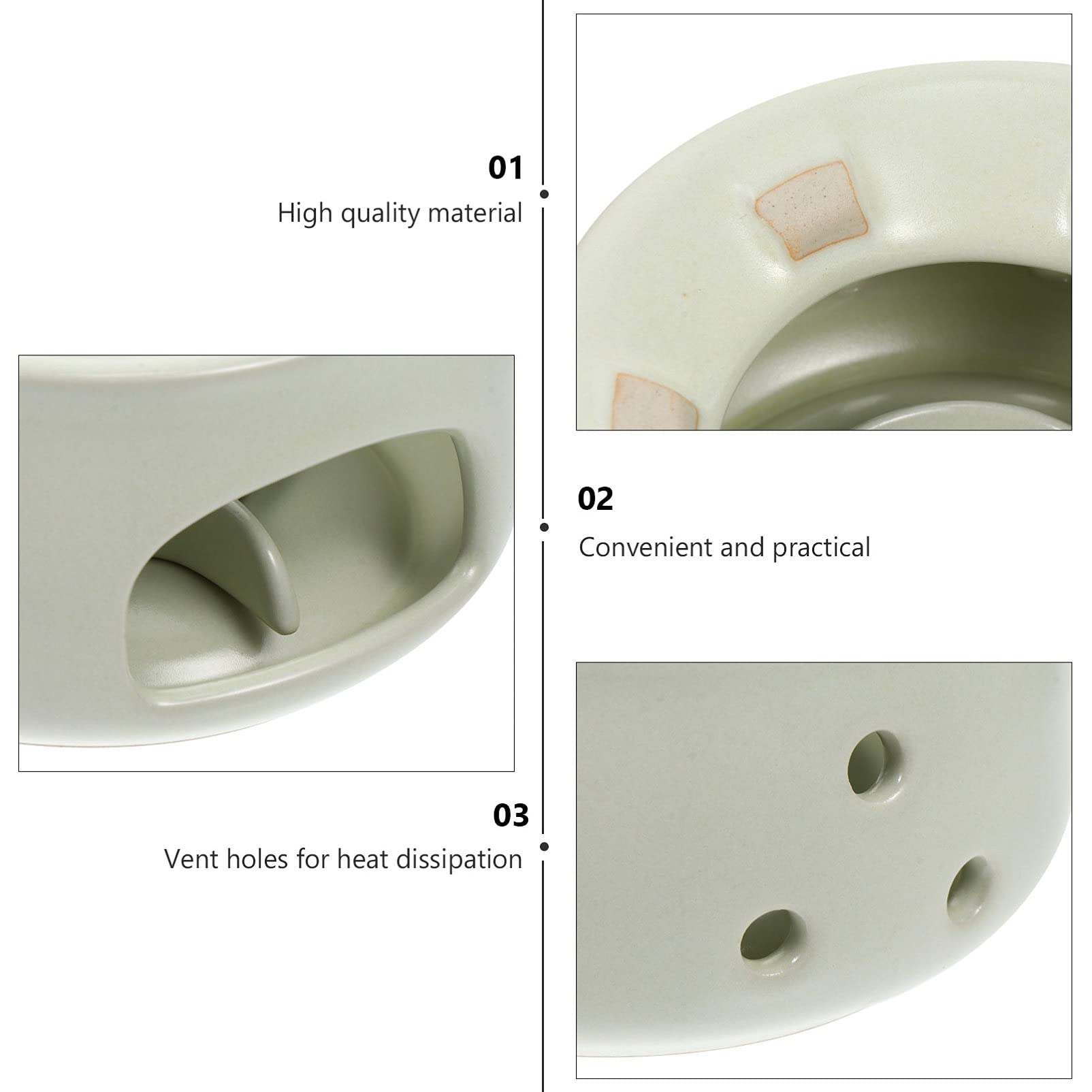 Hemoton Ceramic Tea Warmer Mug - Portable Fuel Oil Cup Warmer for Coffee, Hot Chocolate & Beverages - Perfect for Office, Home & Outdoor Use