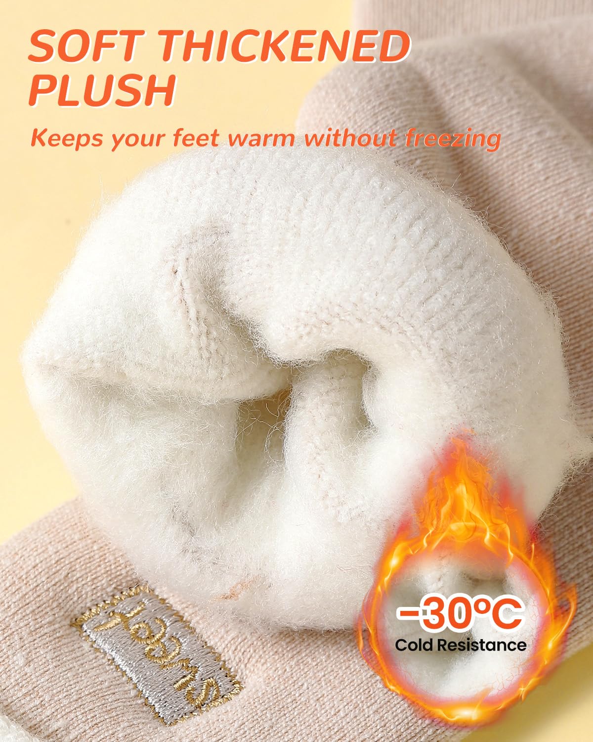 Women's Winter Wool Socks - Thick Thermal Fuzzy Socks for Cold Weather & Gifts