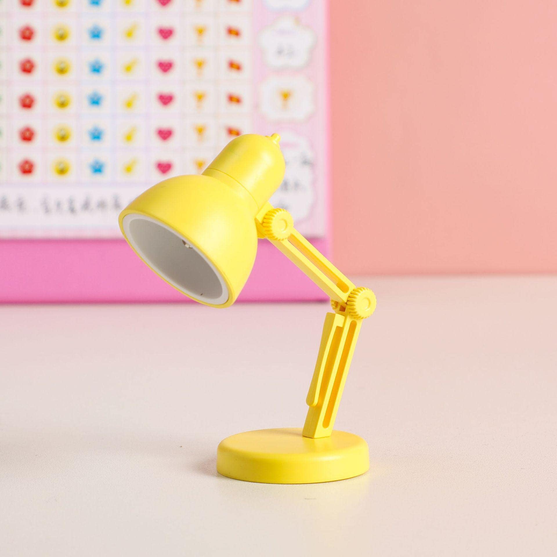 Luckymeet Mini LED Desk Lamp - Portable Folding Night Light with Magnetic Base, Eye Protection & Heating Function, Clip-On Reading Light (LD02, Yellow) - Perfect for Bedside, Office, Study & Travel Use