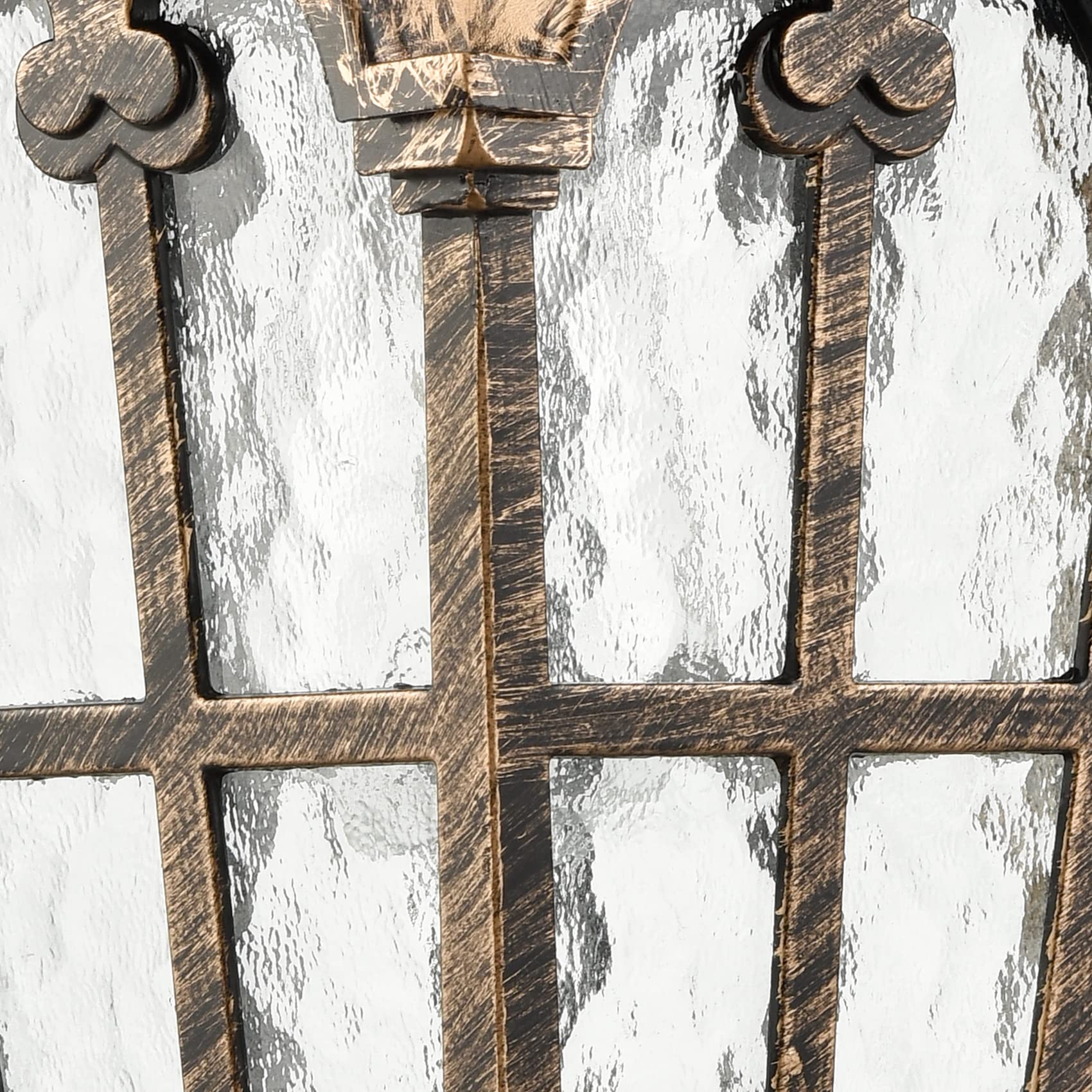 YUBOLE Outdoor Wall Lights - Hammered Texture Glass Exterior Wall Lantern for Front Porch, Patio, Garage - Weather Resistant Antique Brass - Perfect for Entryway Lighting & Backyard Decor