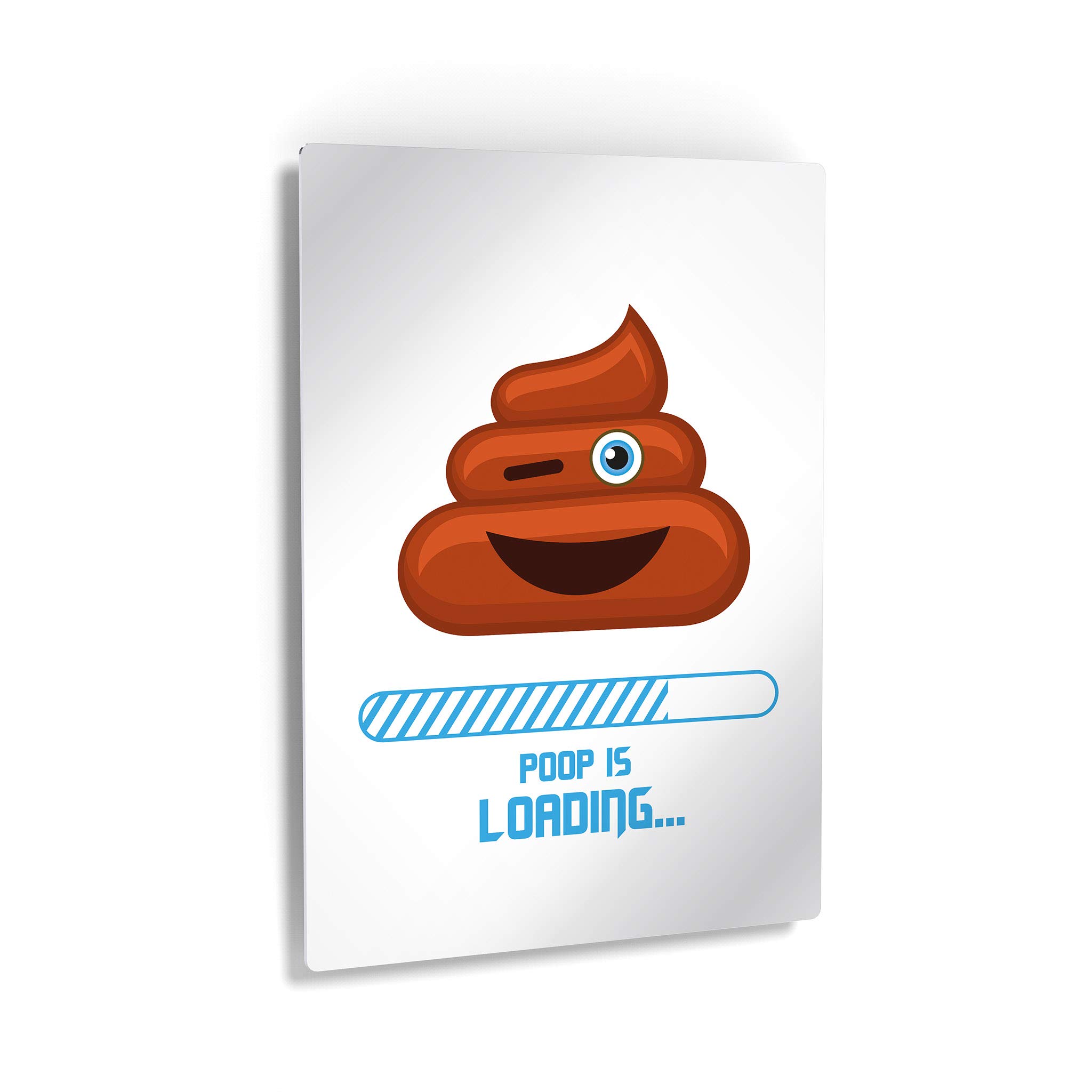 Funny Poop is Loading Bathroom Sign - Metal Wall Art Print for Kids & Adults - 12x8 Inches Ready to Hang - USA Made - Perfect for Bathroom Decor, Toilet Humor & Home Decoration - Great Gift Idea for Housewarming & Friends