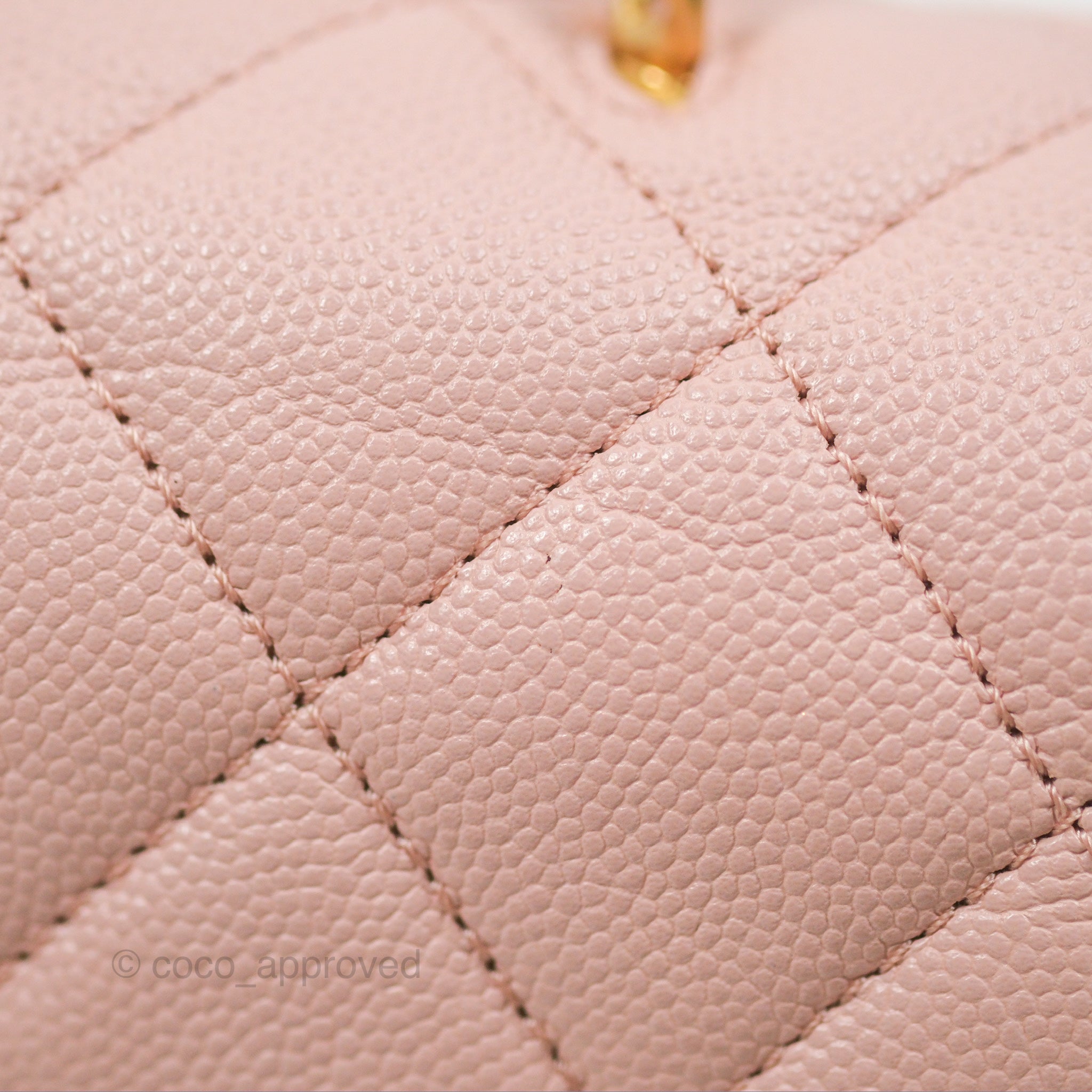 Chanel Carry Me Top Handle Flap Bag Pink Caviar Leather with Aged Gold Hardware - Perfect for Date Night & Special Occasions