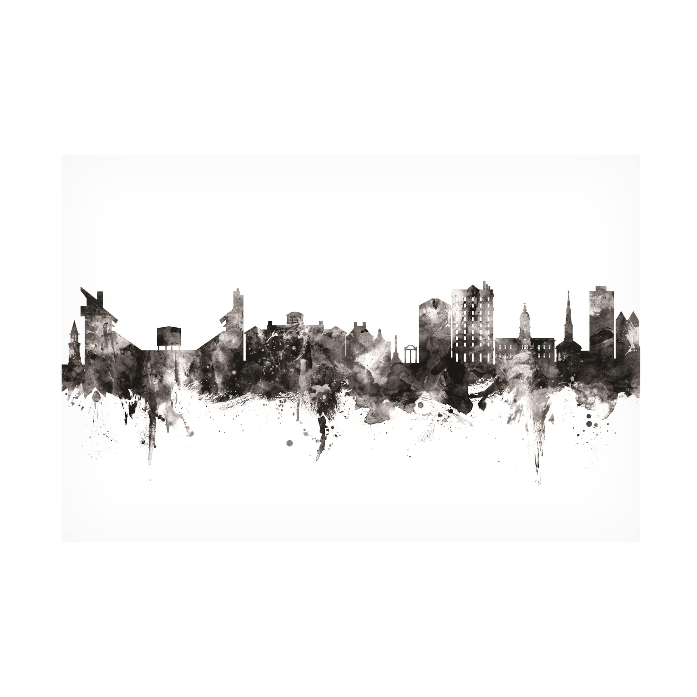 Michael Tompsett Athens Georgia Skyline Canvas Wall Art Print - Modern Cityscape Painting for Home & Office Decor - Perfect for Living Room, Bedroom or Office Wall Decor
