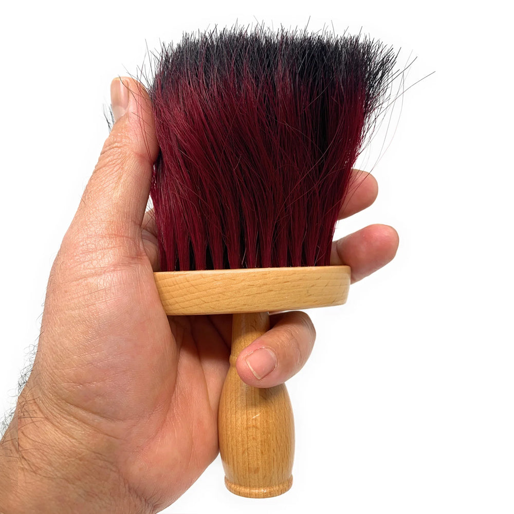 Extra Thick Ox Hair Barber Neck Duster - Professional Quality Neck Brush with Color Bristles (1 Piece) - Perfect for Haircut Cleanup & Shaving in Barber Shops & Home Grooming