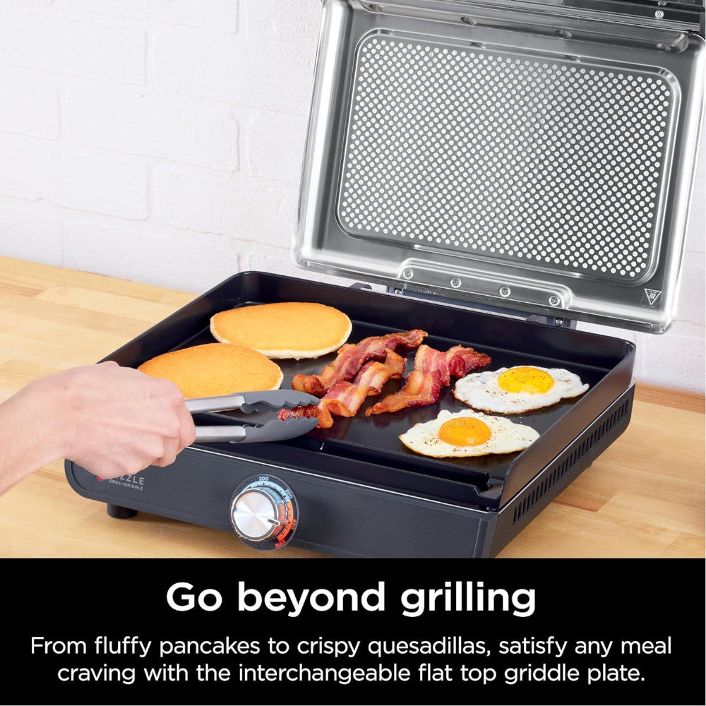 Ninja GR101CCO Electric Griddle & Indoor Grill - Certified Refurbished with Home Essentials Warranty | Perfect for Small Kitchens, Apartments & Healthy Cooking