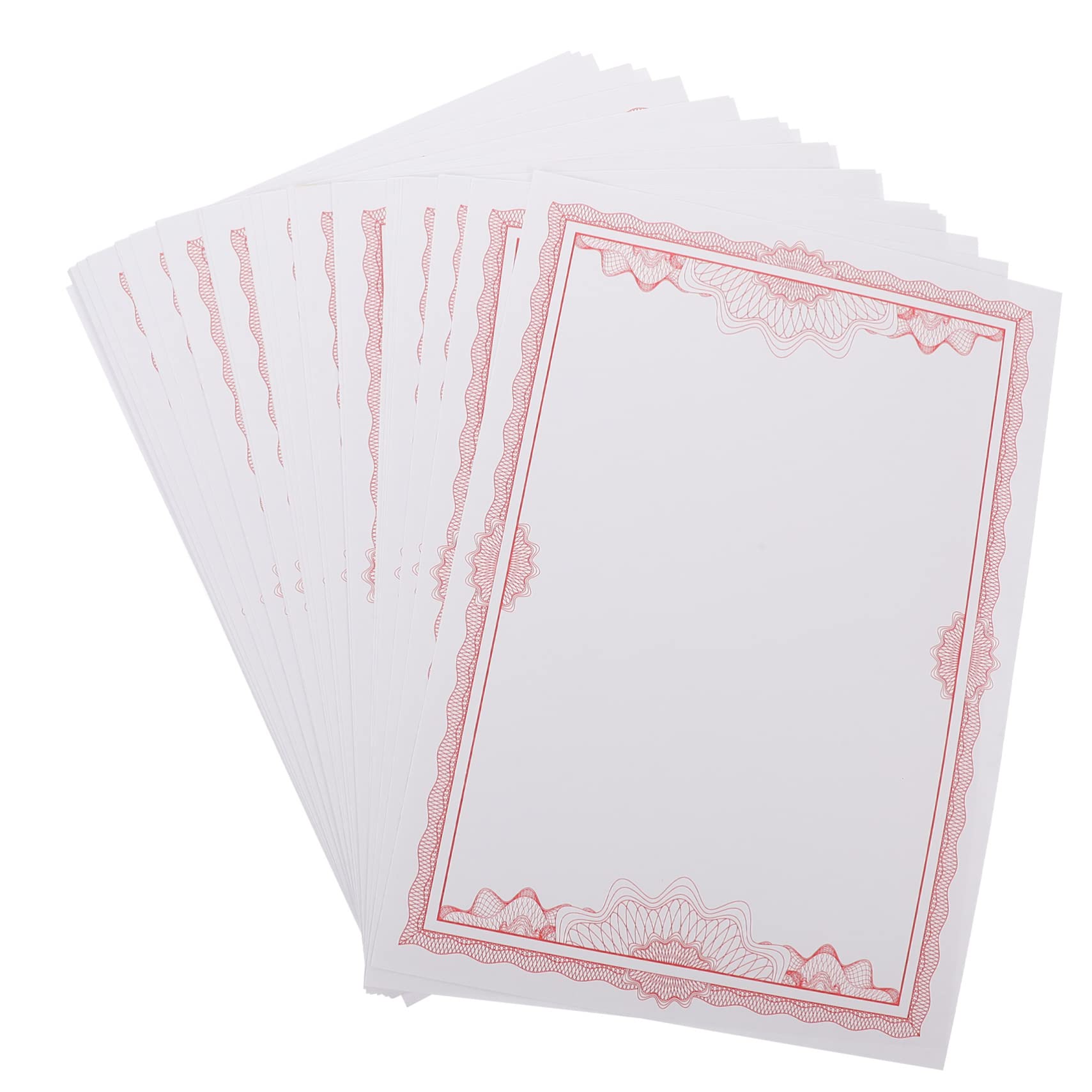COHEALI 100 Sheets Blank Award Certificate Paper - Premium Red Academic Diploma Paper for Graduation, Recognition & Achievement Ceremonies - Perfect for Schools, Offices & Award Events