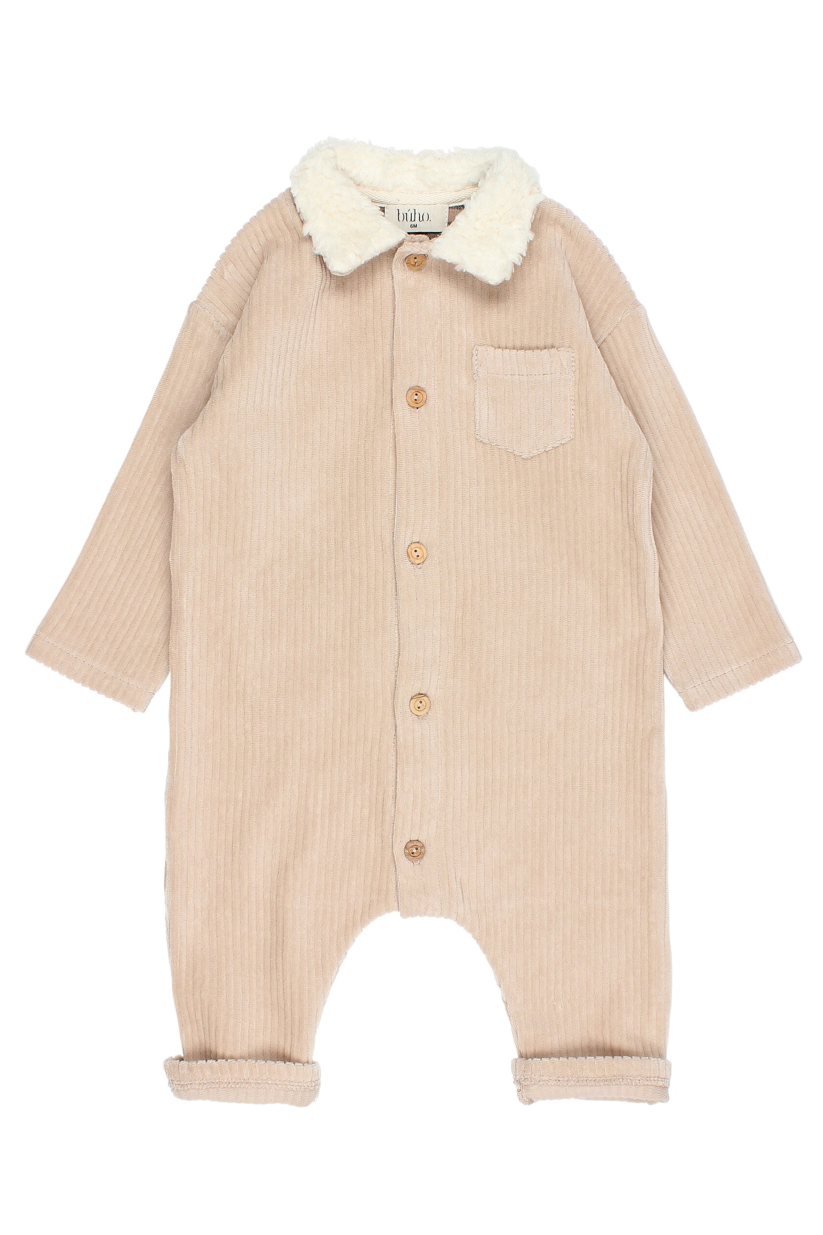Indiana Corduroy Sherpa Collar Romper for Women - Cozy Winter Jumpsuit with Fleece Lining for Casual Outings & Holiday Outfits