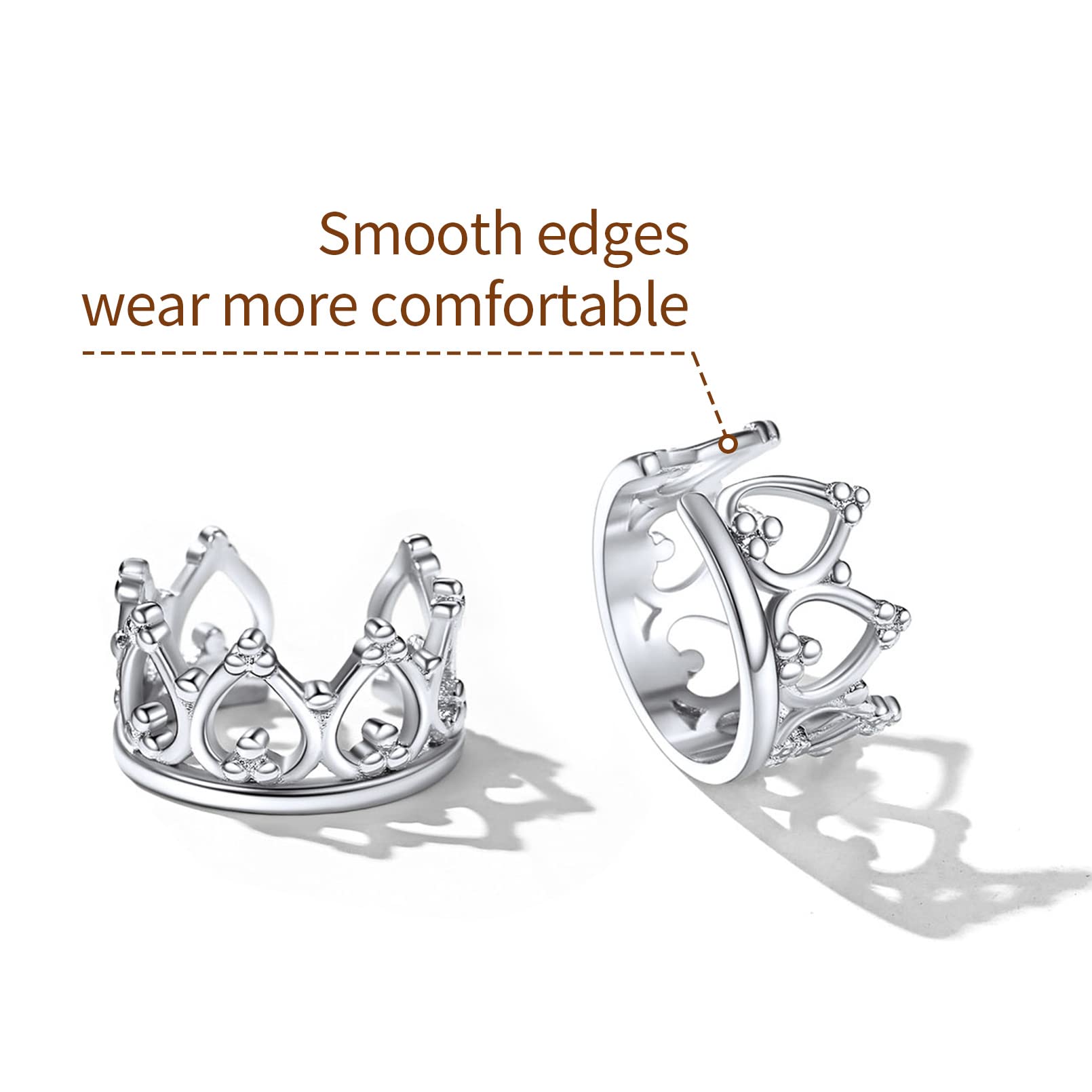 ChicSilver 925 Sterling Silver Non-Piercing Clip-On Ear Cuff Earrings for Women - Cartilage Hoop Earrings with Gift Box - Perfect for Parties, Weddings & Everyday Wear