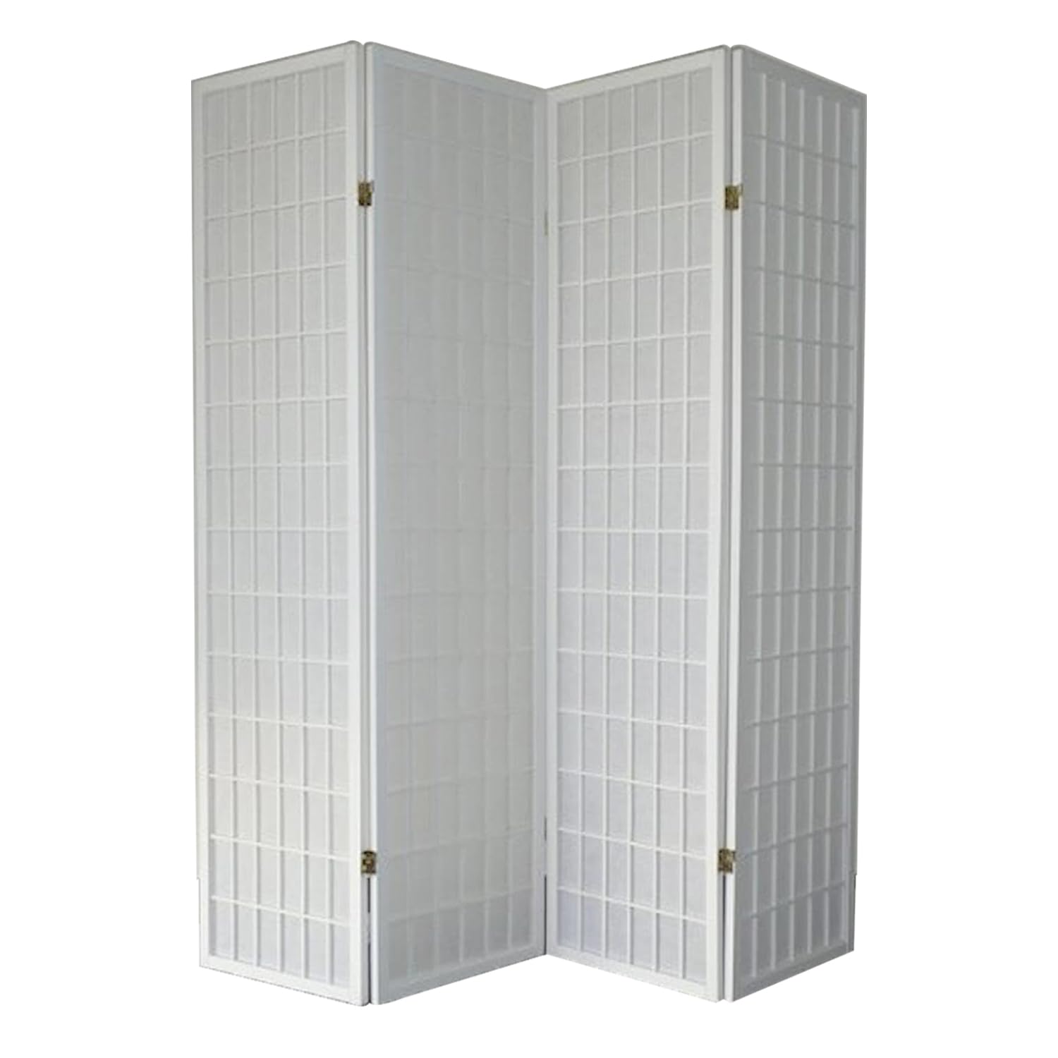 Legacy Decor 4-Panel Room Divider - 6ft Tall Portable Foldable Freestanding Privacy Screen - Shoji Style Dressing Screen for Home Office & Studio - White | Perfect for Creating Private Spaces, Room Separation & Decoration