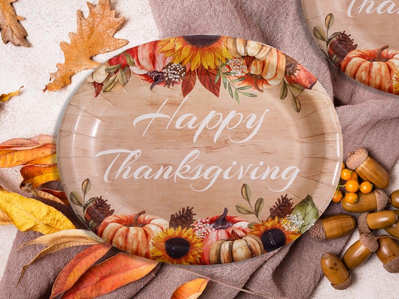 50-Pack Thanksgiving Paper Plates - 10