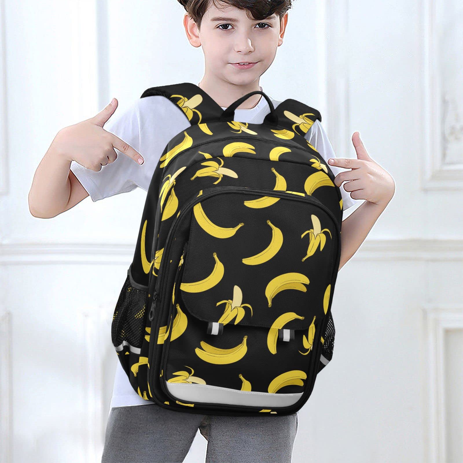 Yellow Banana Backpack - Lightweight Laptop Backpack for School, Travel & College Students with Reflective Stripes | Perfect for Commuting, Hiking & Everyday Use