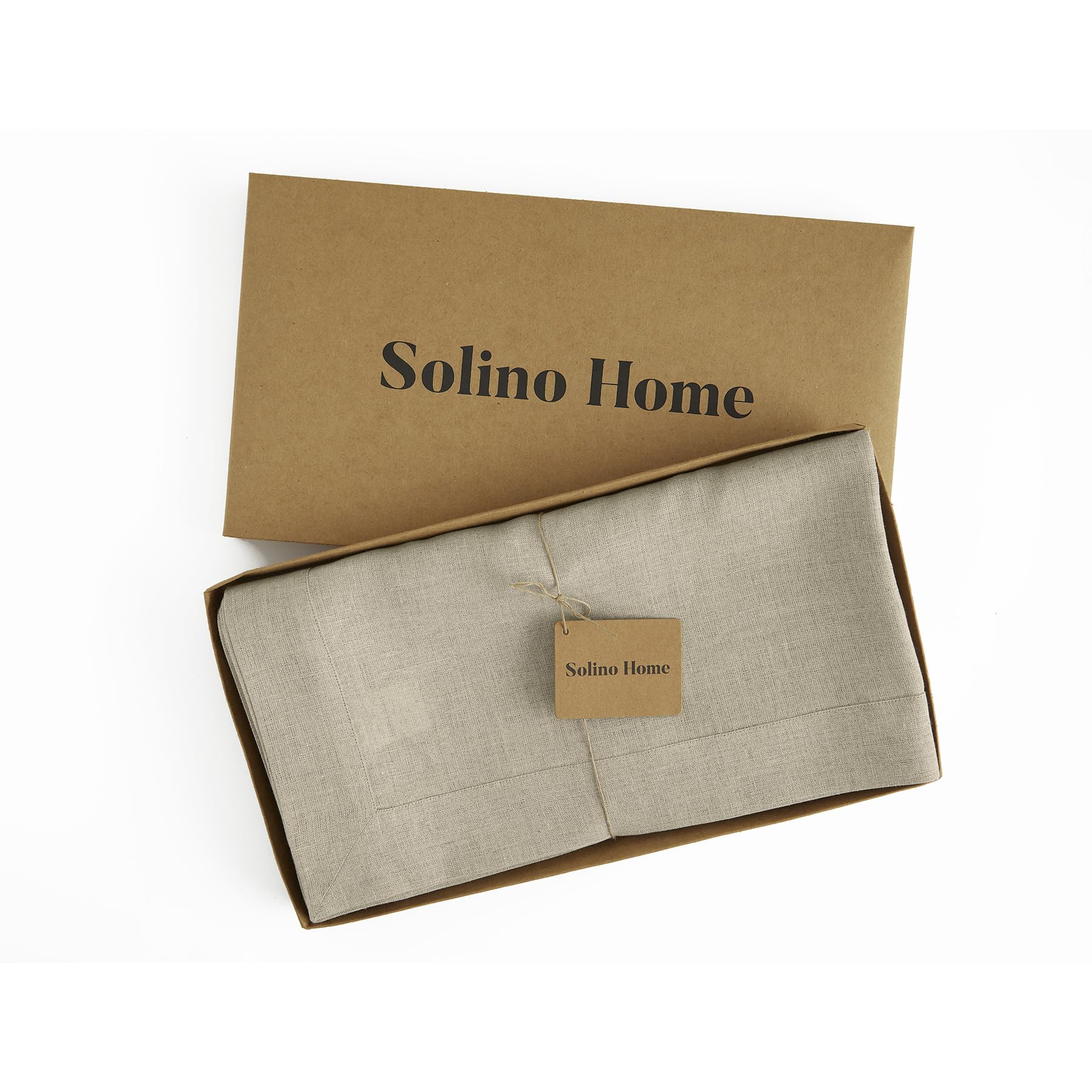 Solino Home 100% Pure Natural Linen Tablecloth 60x84 Inches - Machine Washable Rectangle Dining Table Cover for Wedding, Party, Easter & Mother's Day Decor - Perfect for Farmhouse, Rustic & Boho Chic Home Decor