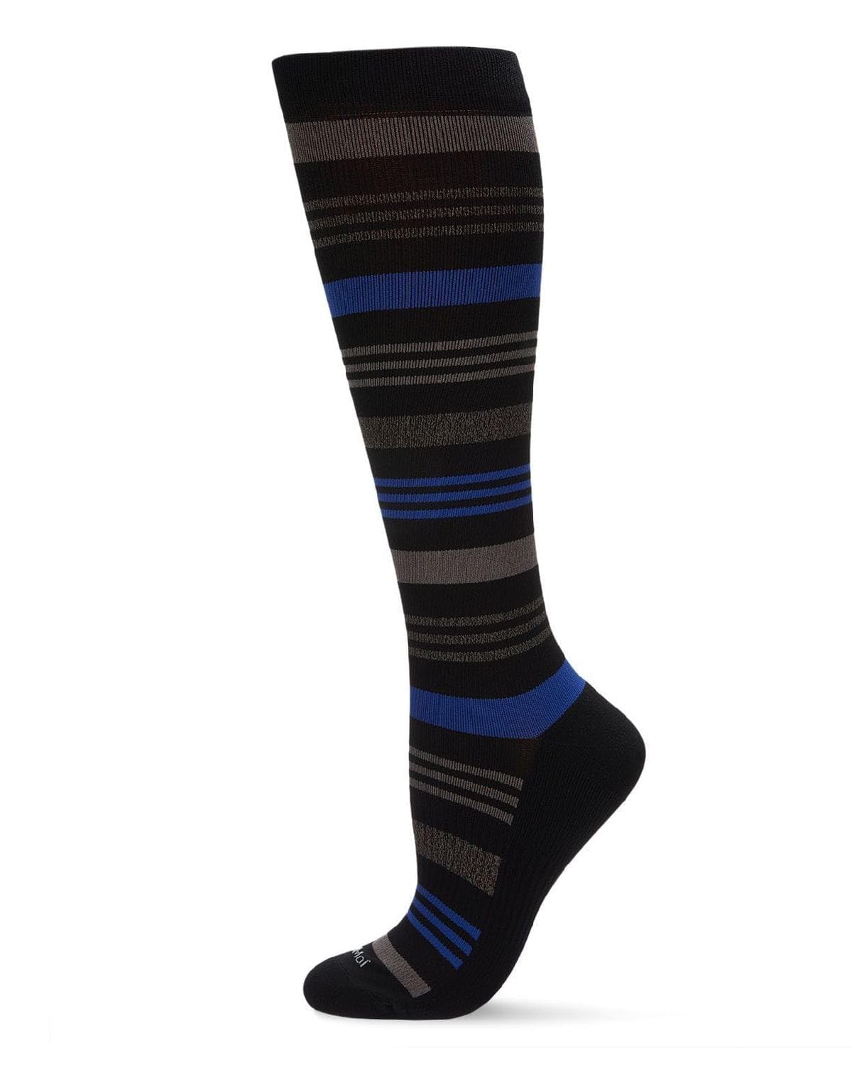 MeMoi Women's Striped Nylon 15-20mmHg Graduated Compression Socks for Circulation, Running & Travel - Comfortable Support Socks for Nurses, Athletes & Long Flights
