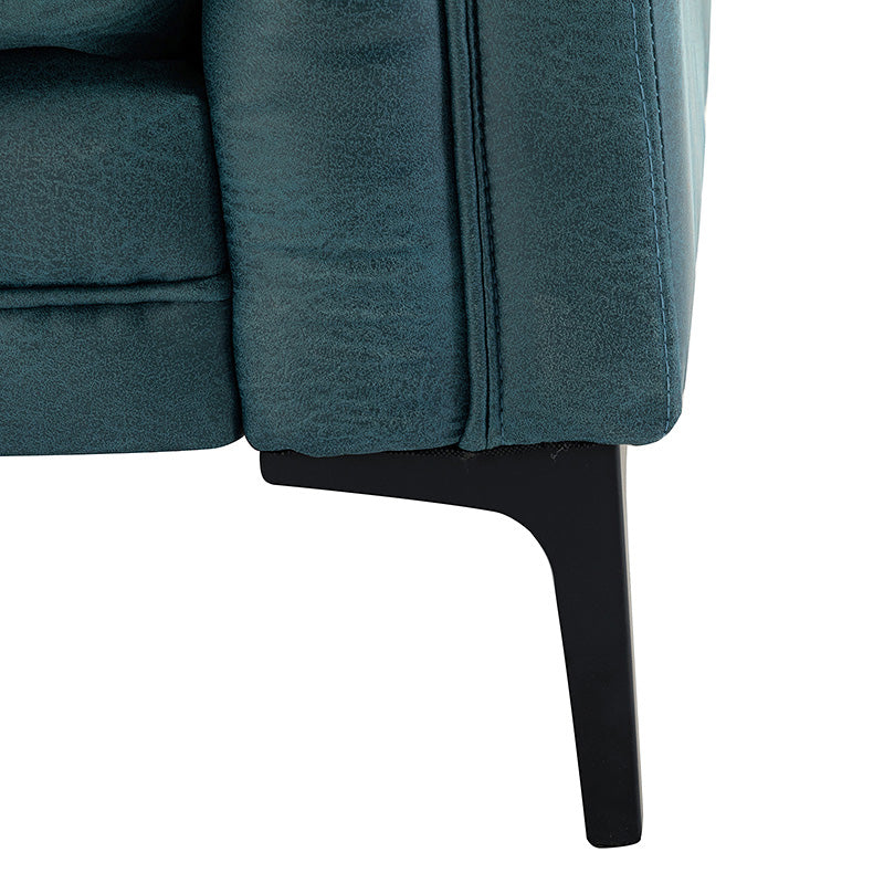 84'' Vegan Leather Tufted Sofa - Modern Faux Leather Couch for Living Room, Office & Lounge - Comfortable Mid-Century Style Sectional with Button Tufting