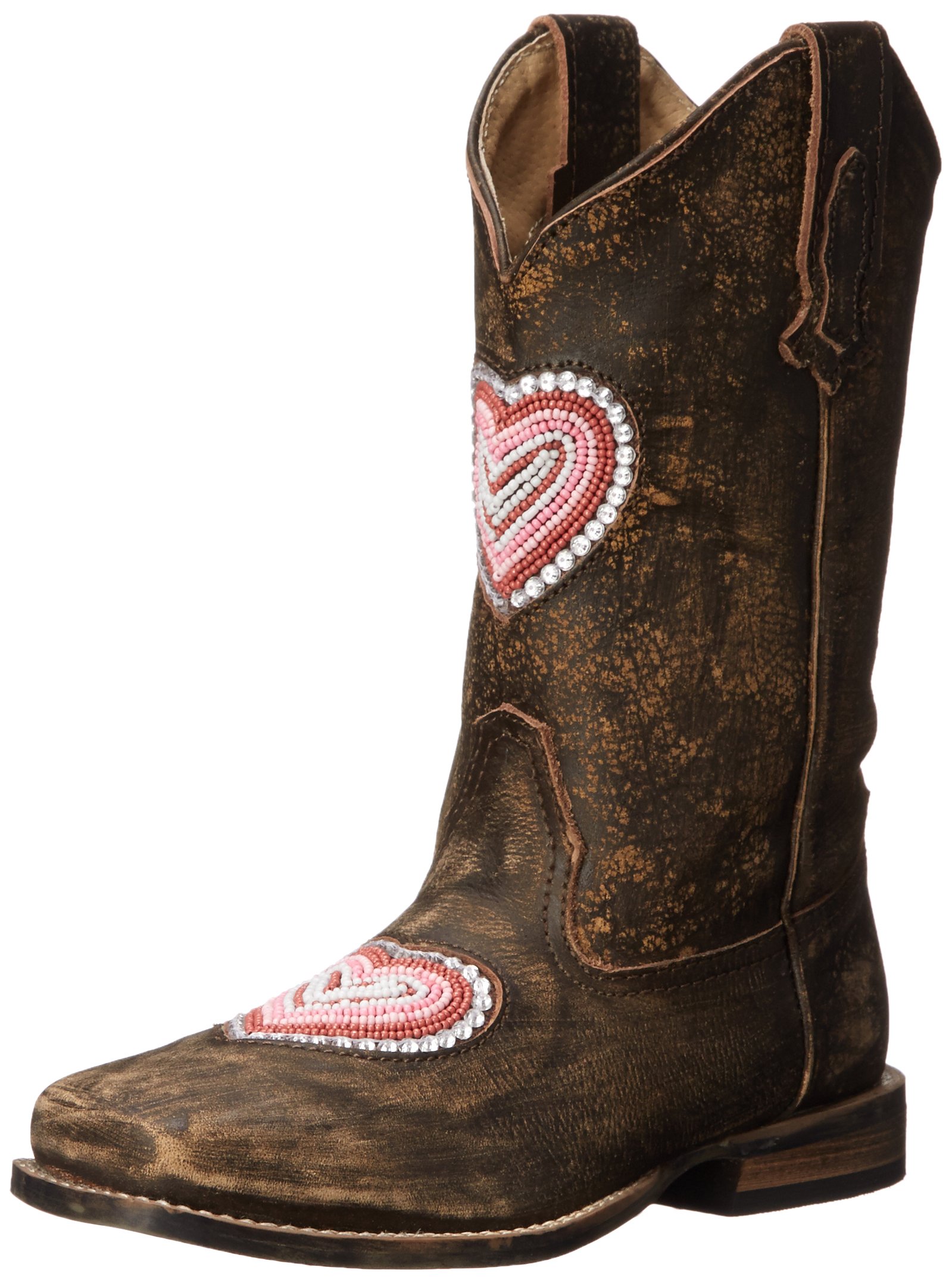 Roper Heartbreaker Square Toe Cowgirl Boots for Toddler & Little Kids - Western Style Riding Boots for Girls, Comfortable & Durable for Playground, Rodeo & Country Events