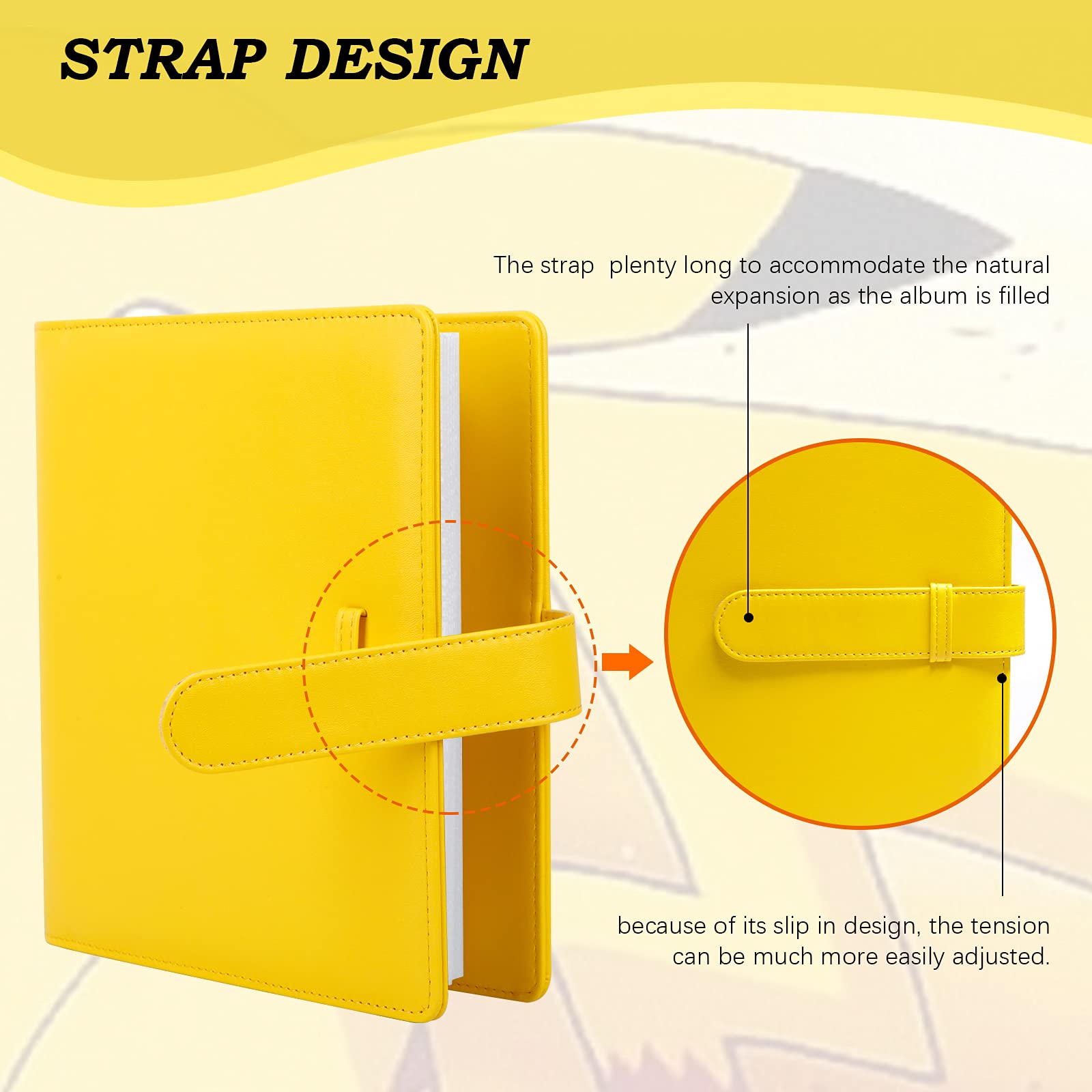 256 Pockets Mini 2x3 Inch Photo Album for Fujifilm Instax Mini, Polaroid Snap, Z2300 & Instant Printers - Perfect for Travel, Parties, Scrapbooking & Memory Keeping (Yellow)